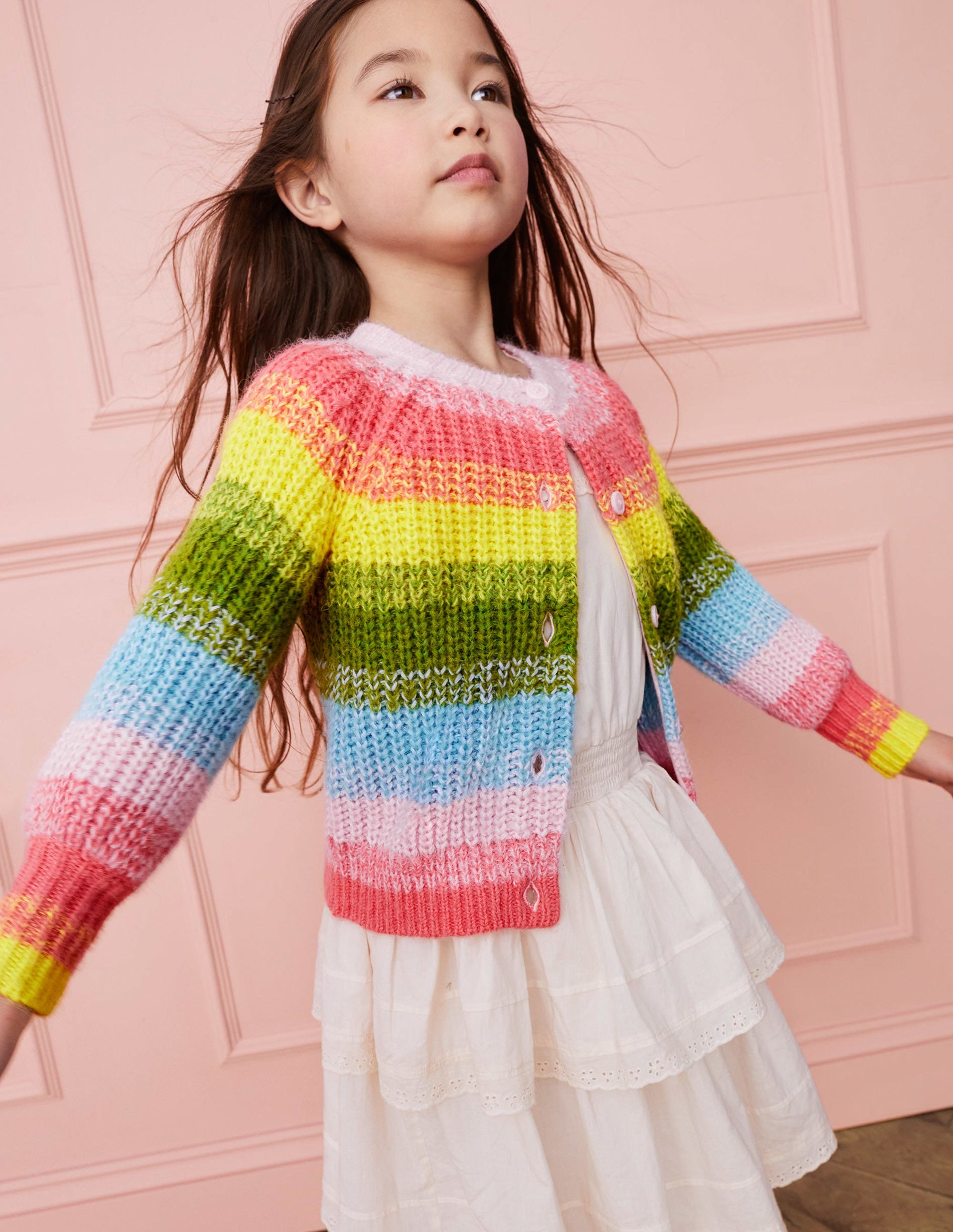 Cardigan mit Regenbogen-Farbverlauf-Bunt - Image 4