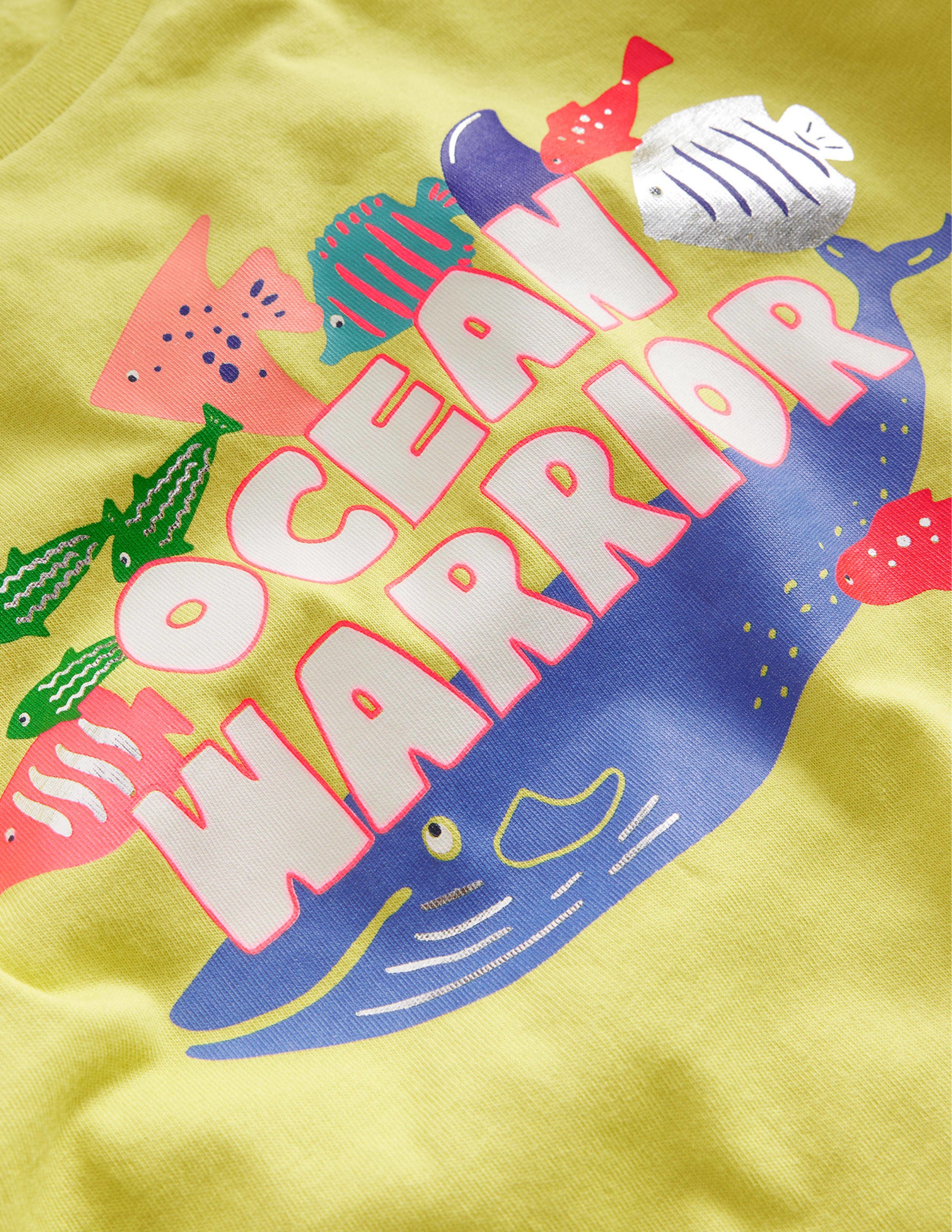 T-shirt à imprimé graphique-Motif Ocean Warrior jaune - Image 3