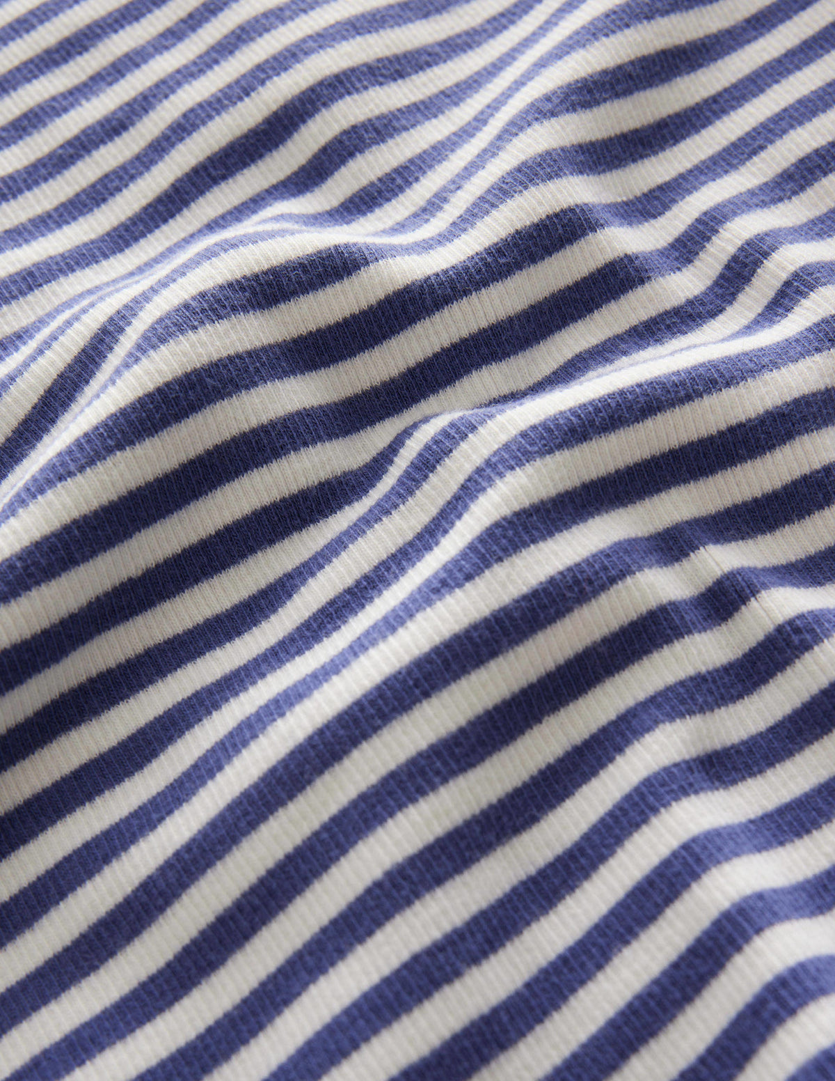 Geripptes Top mit Spitzenbesatz-Naturweiß/Segelblau - Image 3