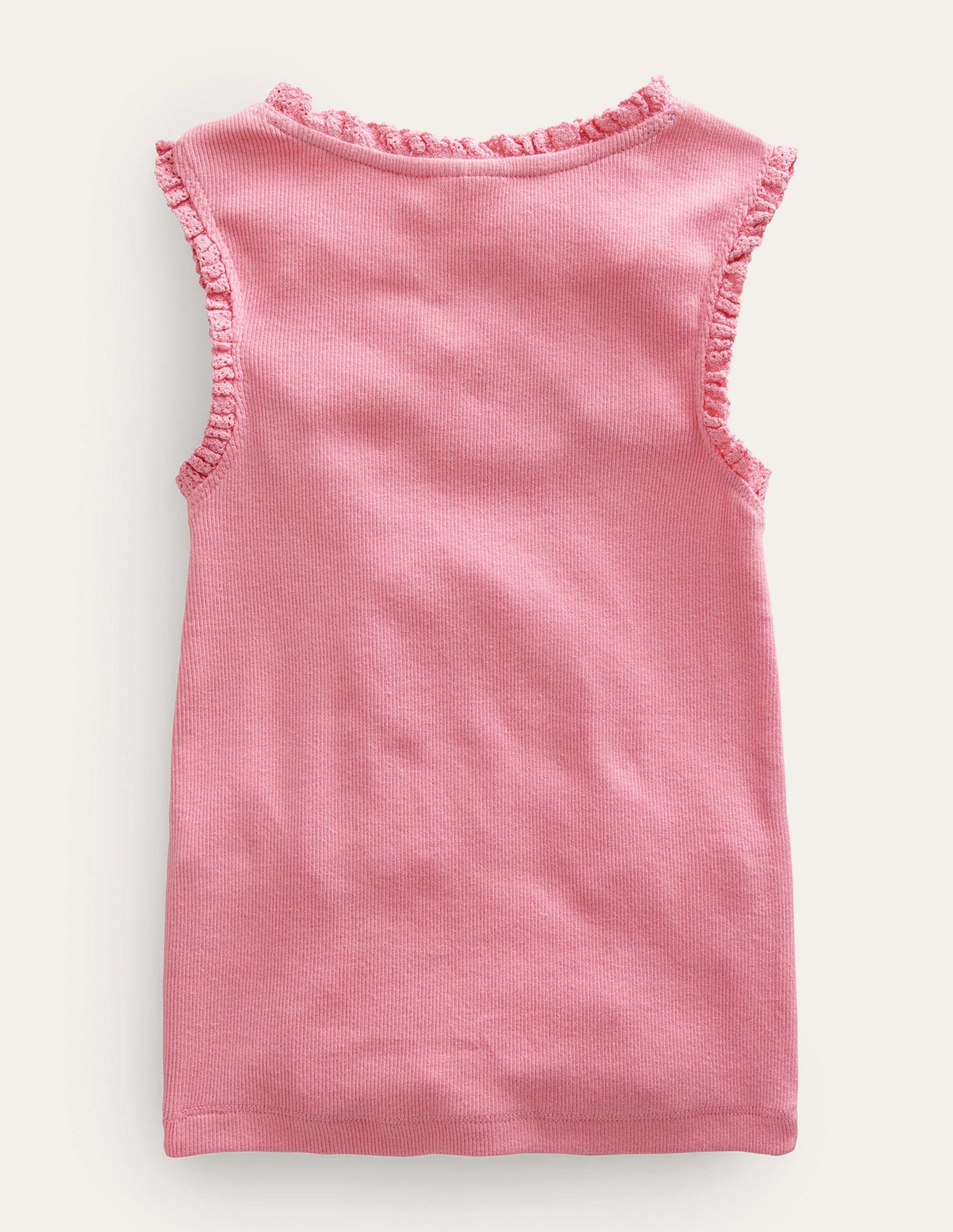 Geripptes Top mit Spitzenbesatz-Hellrosa-2