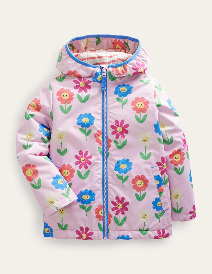 Anorak mit Jersey-Futter-Pastell-Orchideenrosa, Blumen