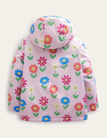 Anorak mit Jersey-Futter-Pastell-Orchideenrosa, Blumen