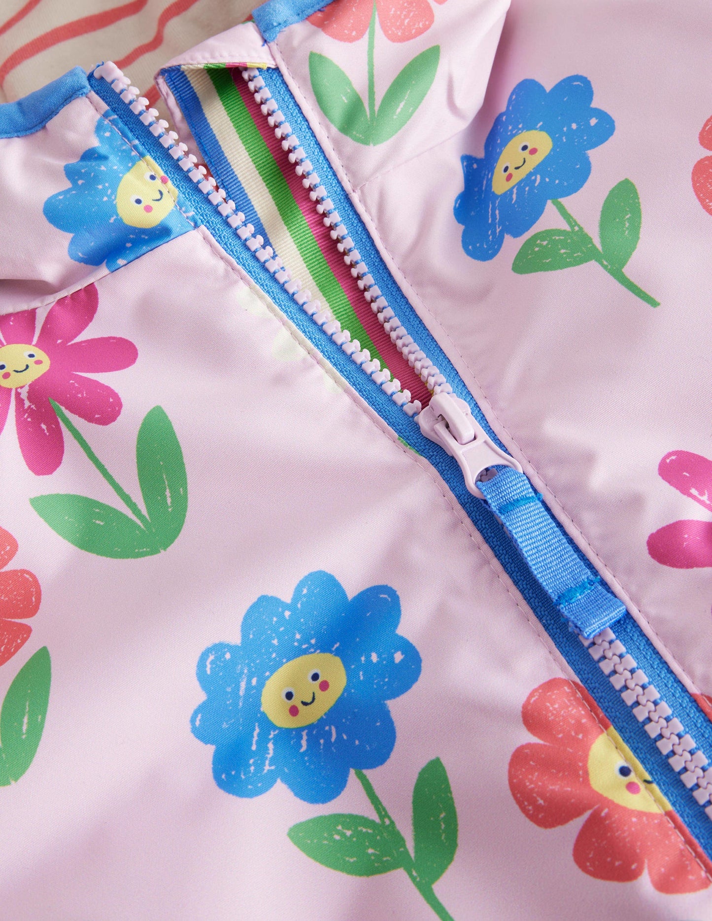 Anorak mit Jersey-Futter-Pastell-Orchideenrosa, Blumen