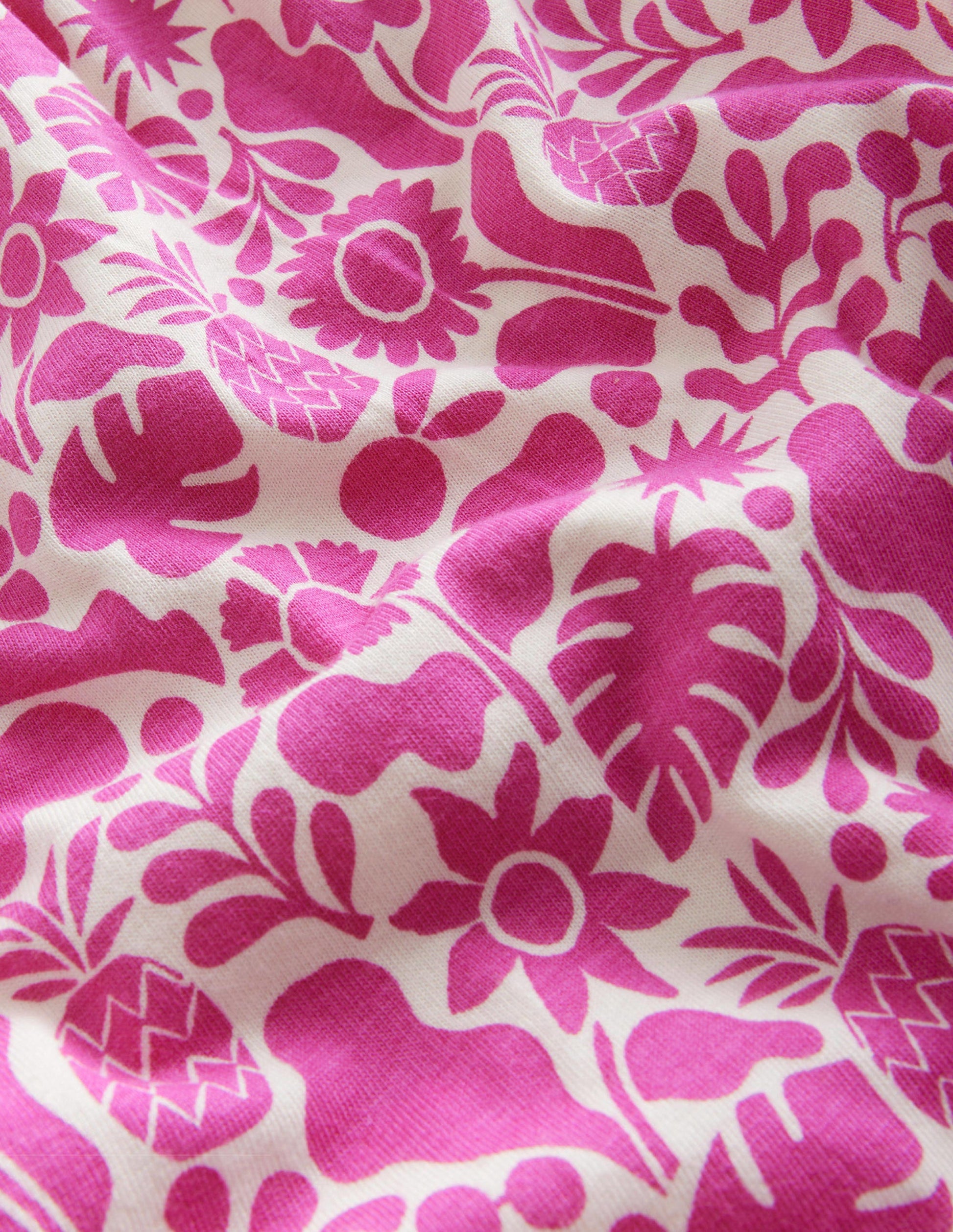 Haremshose aus Jersey-Dunkelpink, Urlaubs-Blumenmuster-3