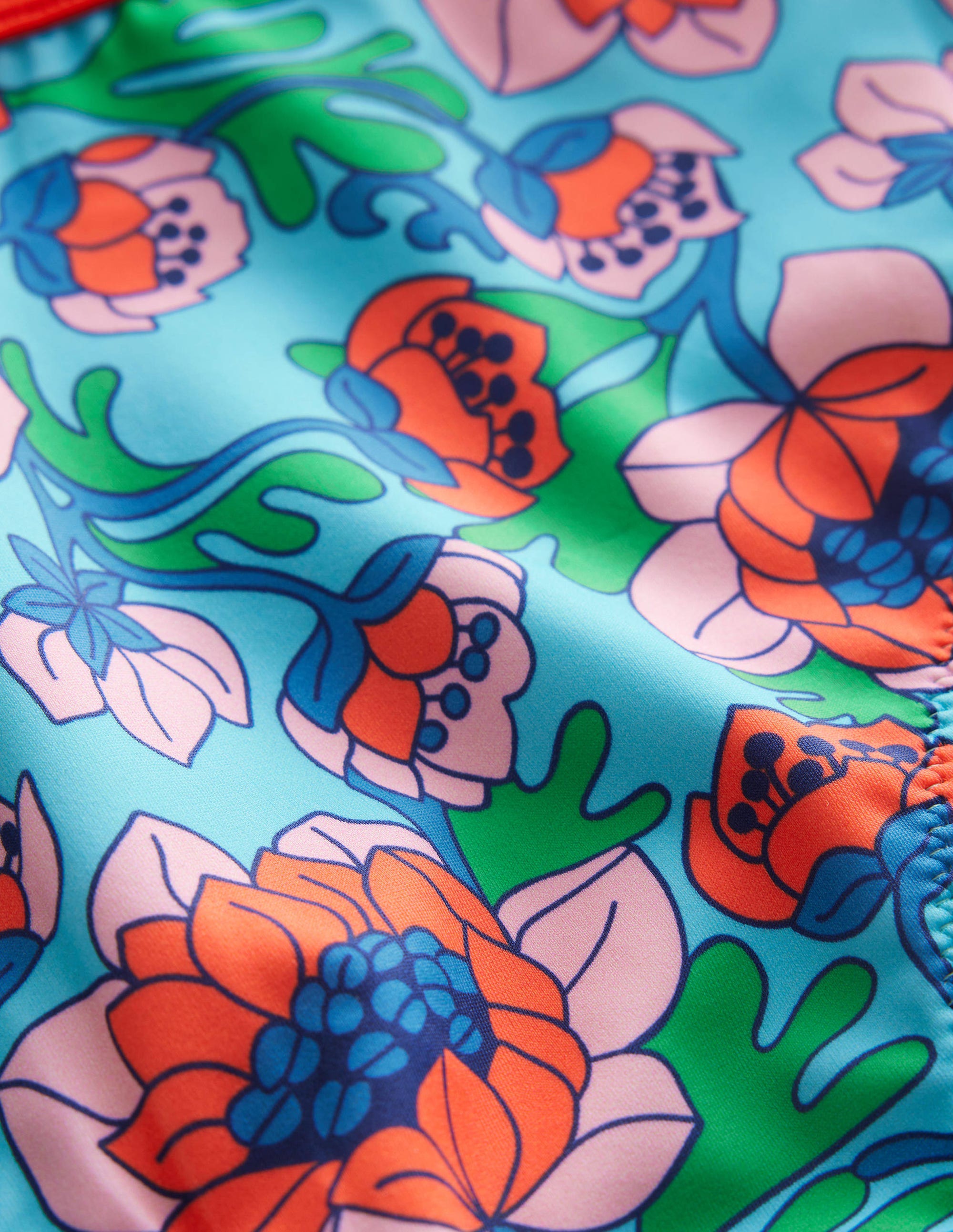 Bikinihose mit hohem Bund-Mohnblumenrot, Frühlingsblumen - Image 3