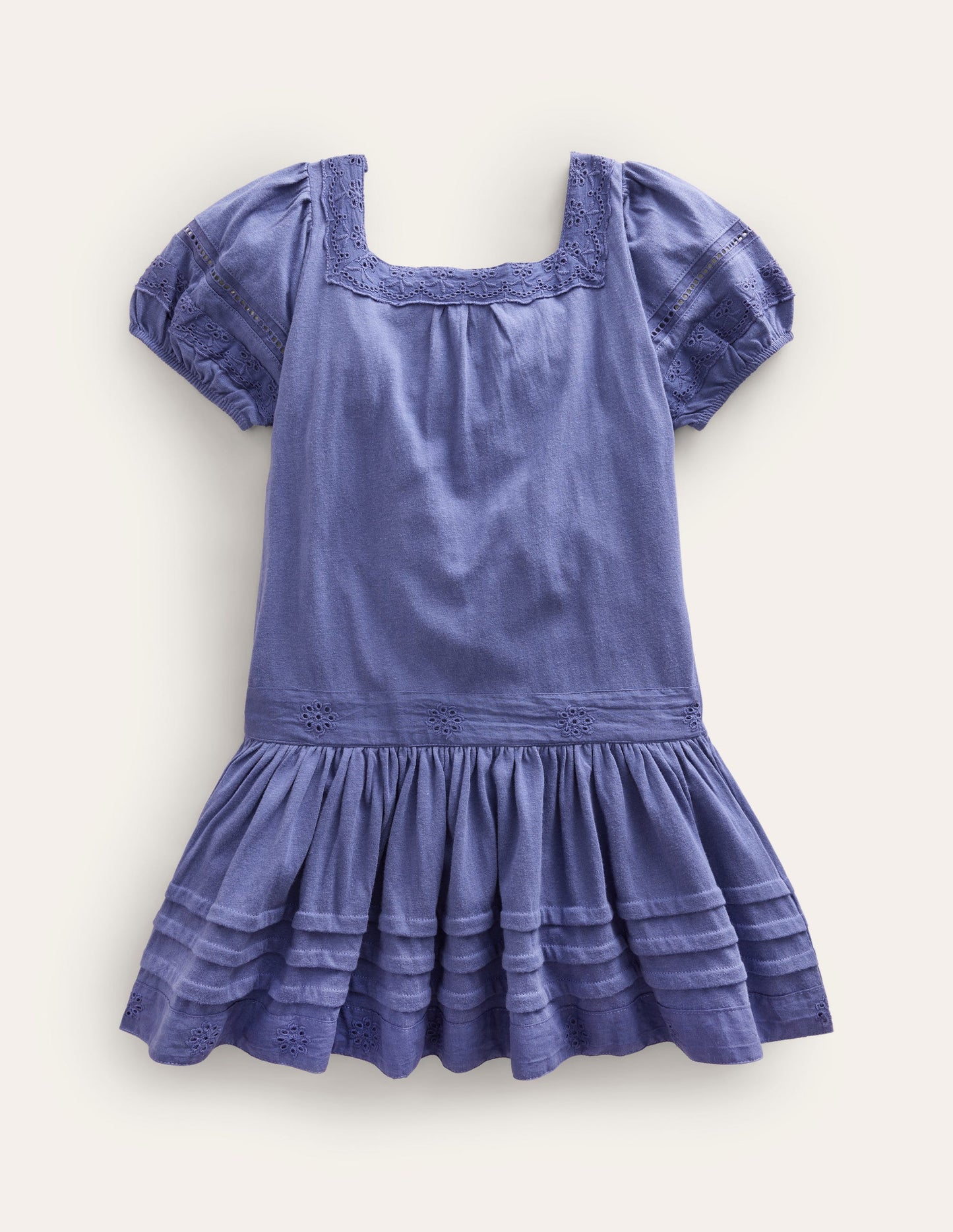 Kleid mit tiefer Taille-Sanftes Segelblau