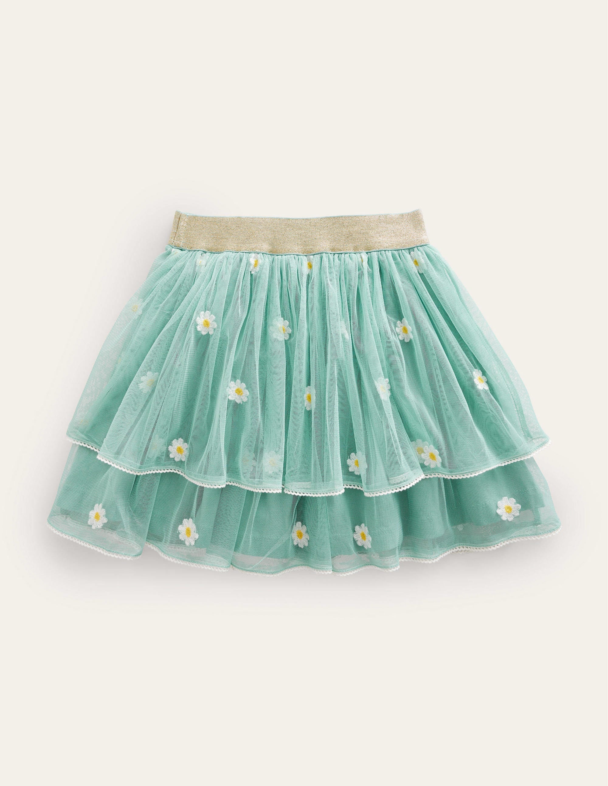 Embroidered Tulle Skirt-Hot Spring Daisy Embroidery - Image 2