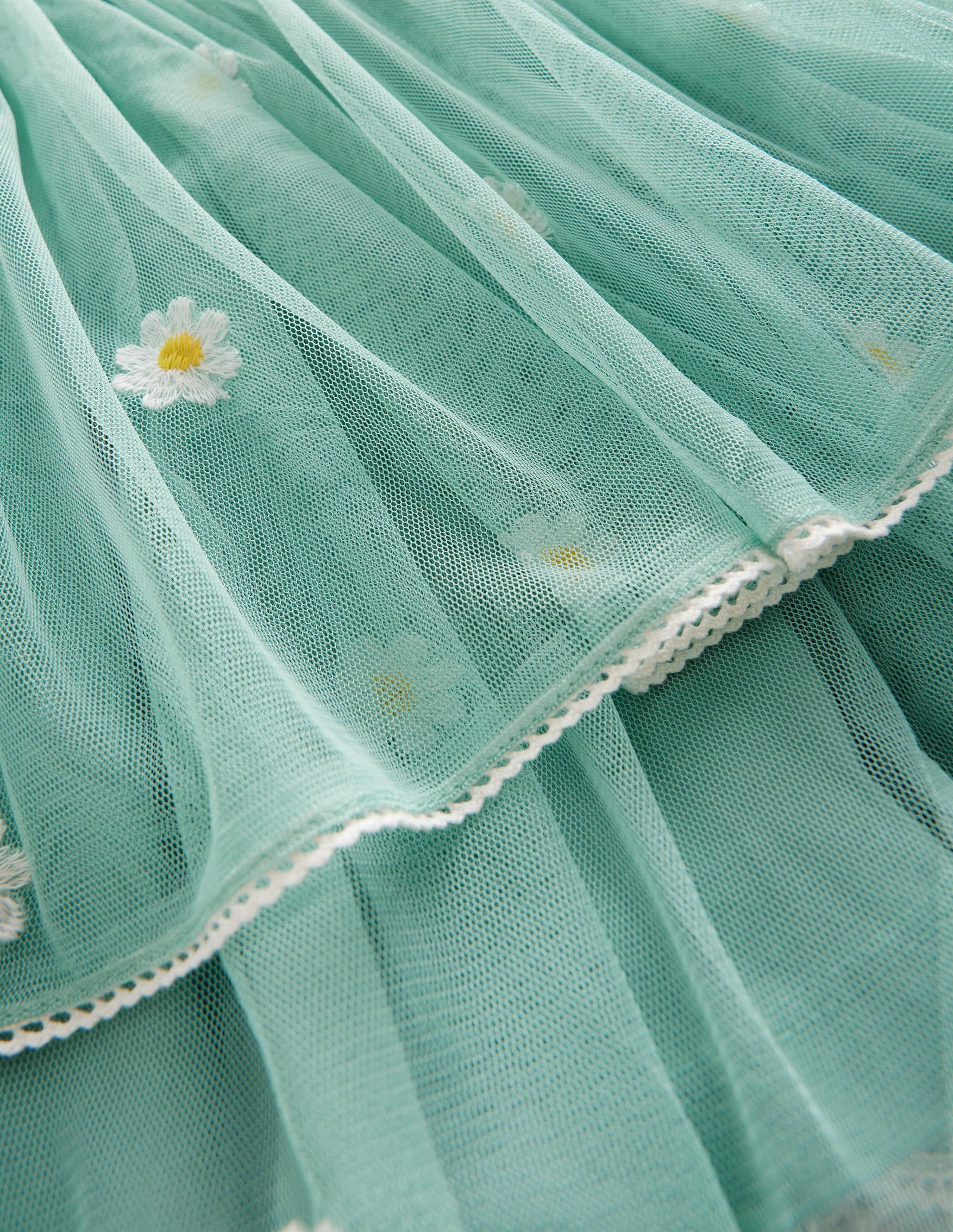 Embroidered Tulle Skirt-Hot Spring Daisy Embroidery - Image 3