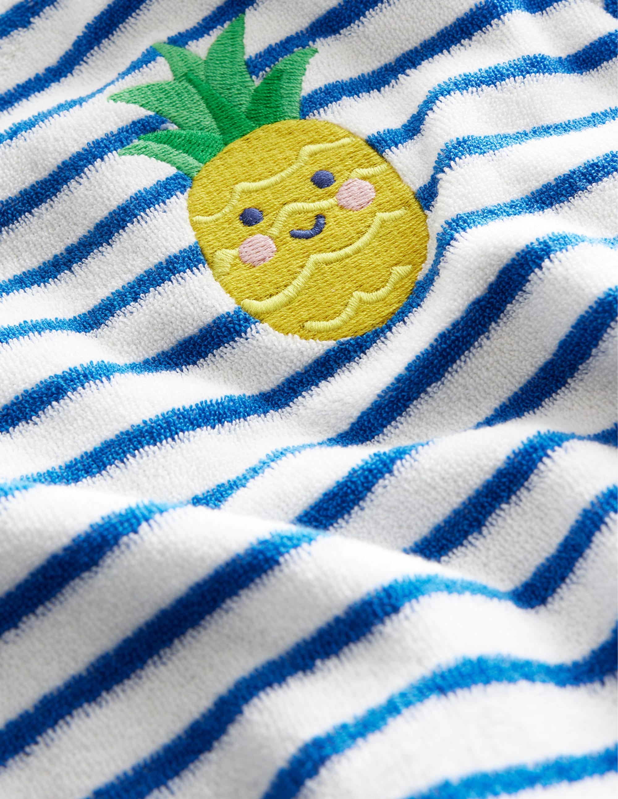 Embroidered Towelling Top-Cabana Blue/Ivory Pineapple - Image 3