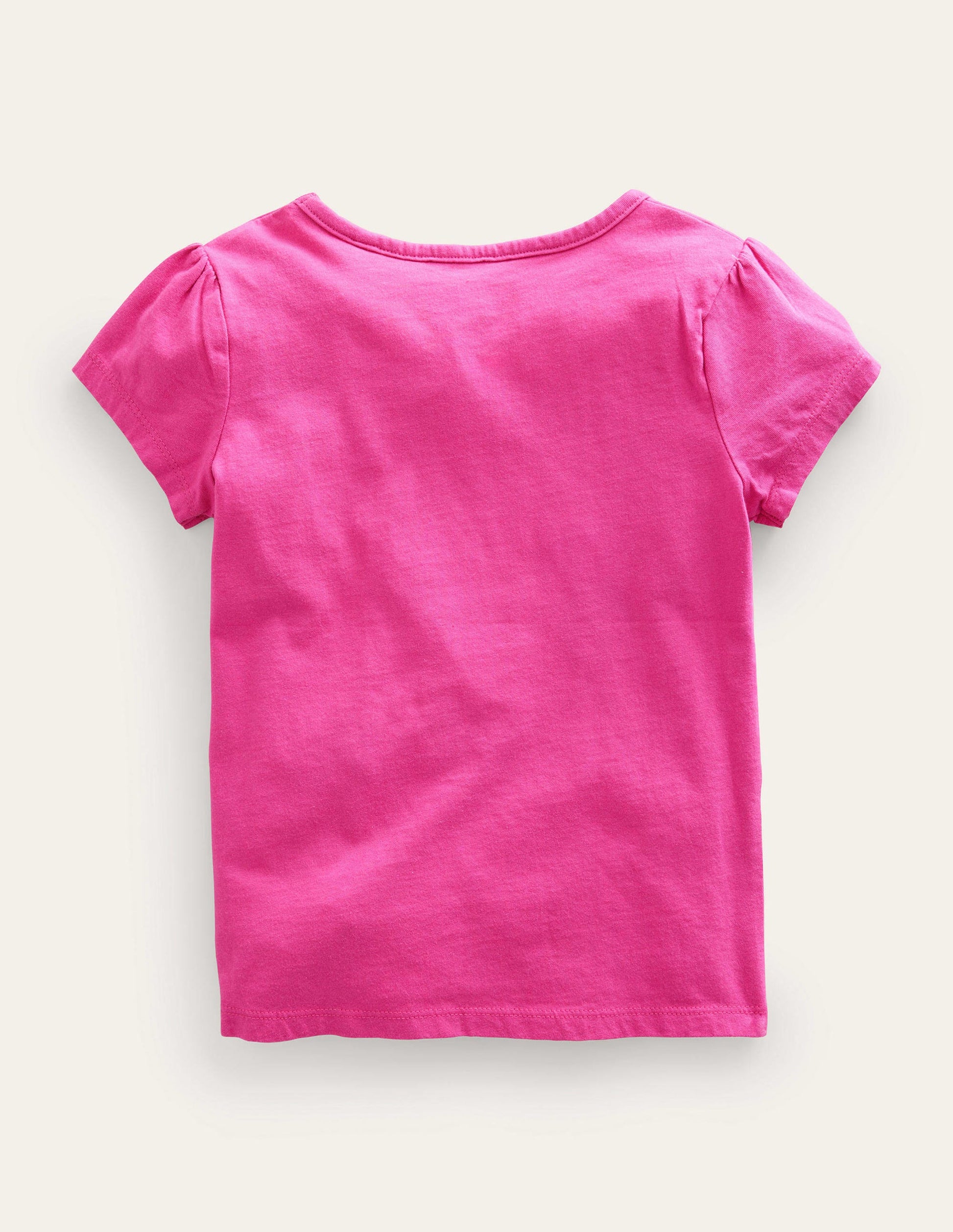 T-Shirt mit Puffärmeln und Applikation-Rosarot, Faultiere-2