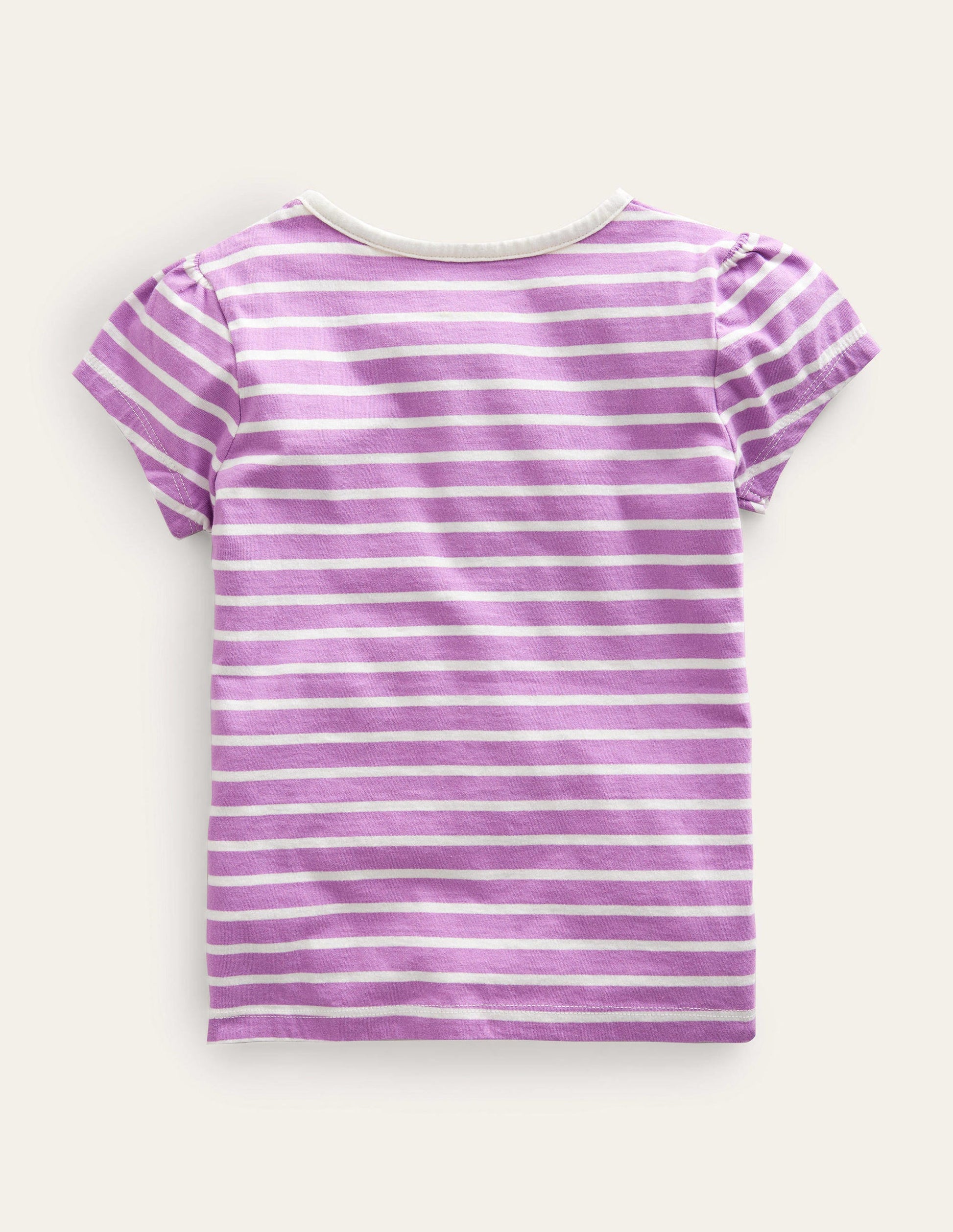 T-Shirt mit Puffärmeln und Applikation-Lila/Naturweiß, Leoparden-2