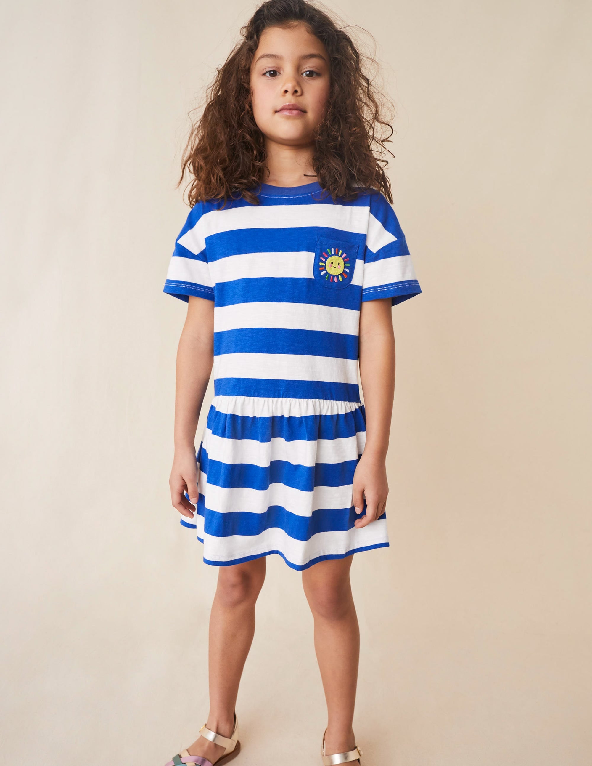 Graphic Casual Jersey Dress-Cabana Blue/Ivory - Image 4