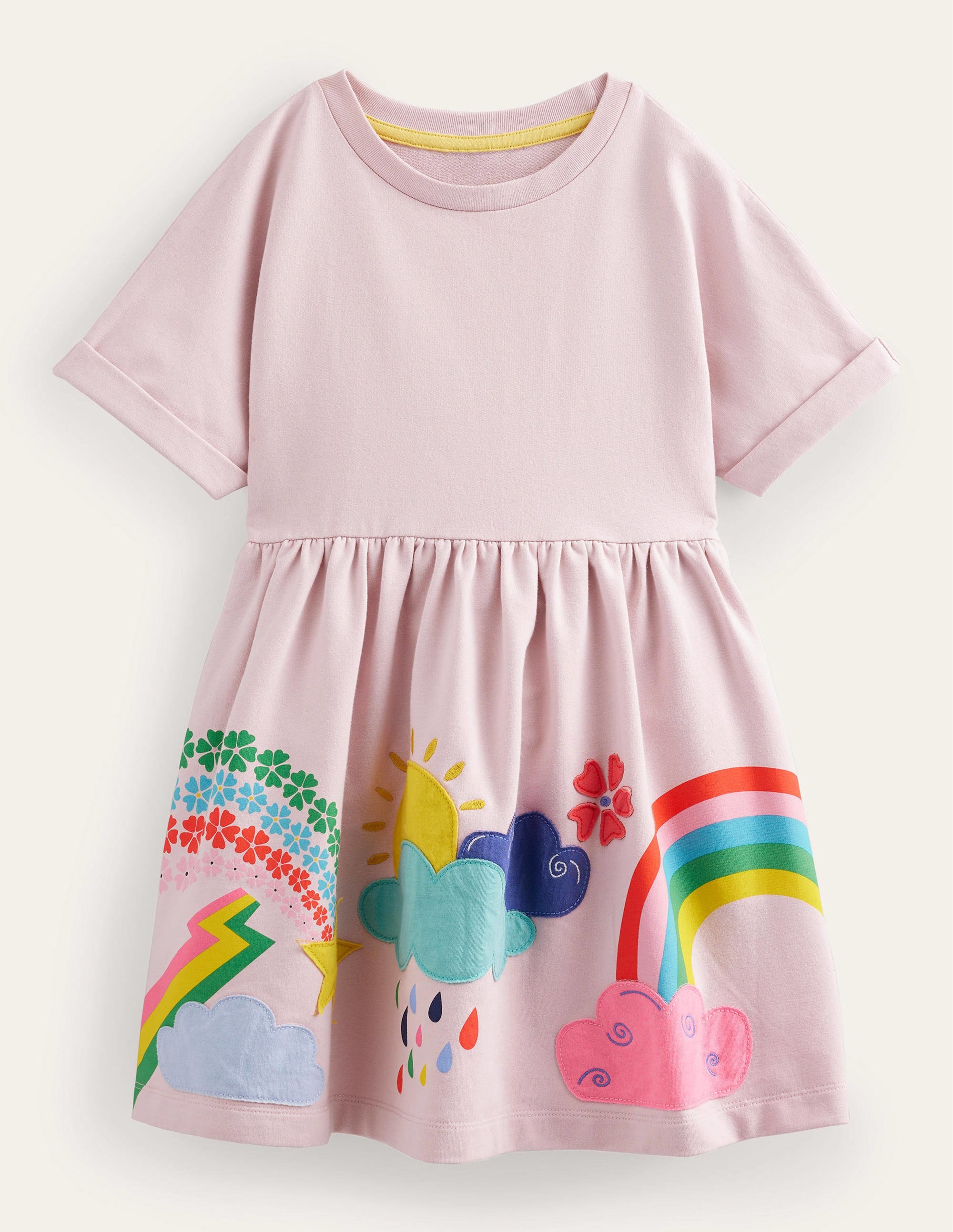 Jerseykleid-Sweatkleid mit Applikation-Französisches Rosa, Wetter - Image 1
