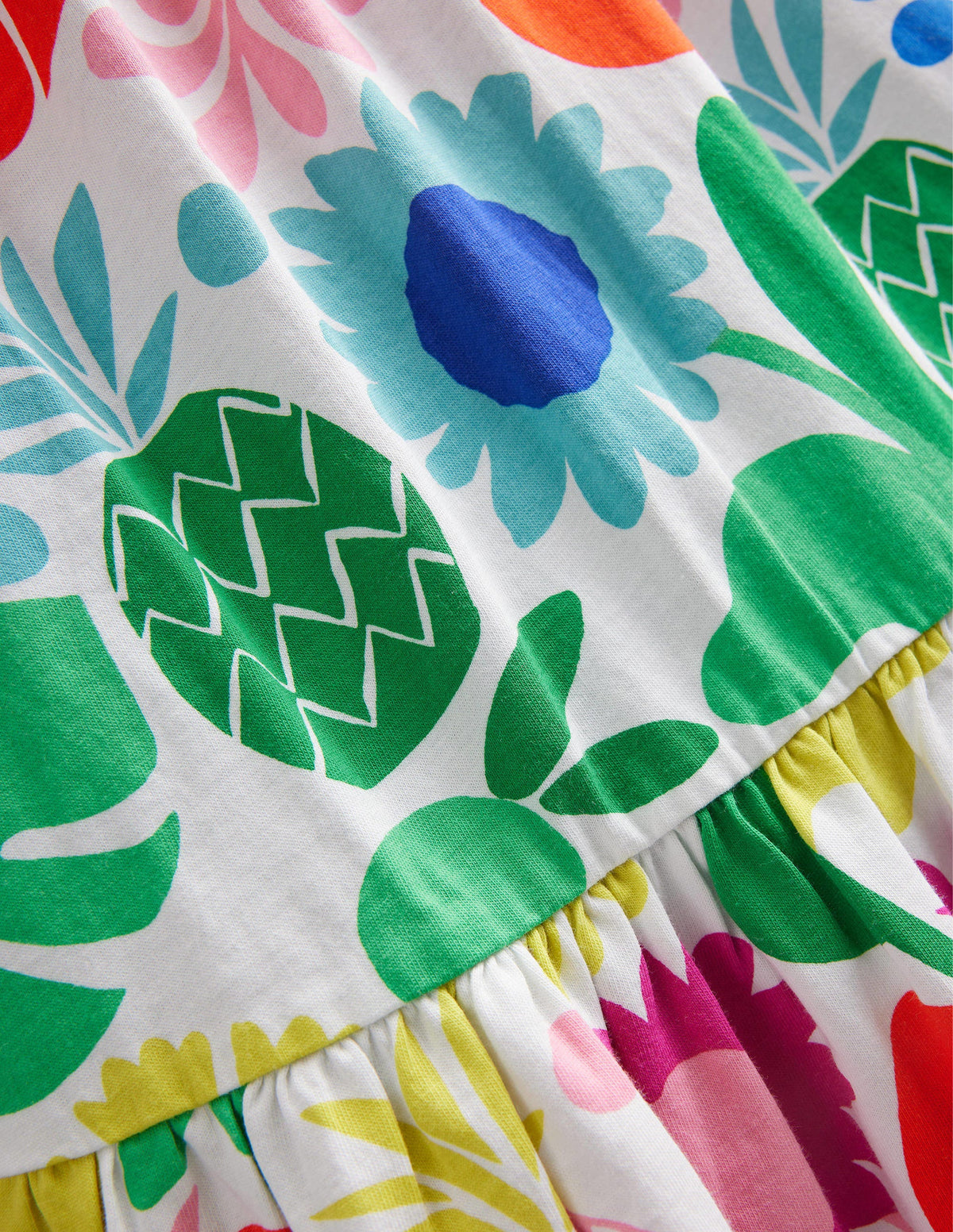 Gestuftes Jersey-Midikleid-Bunt, Urlaubs-Blumenmuster-3