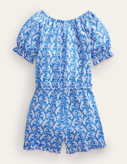Bedruckter Jumpsuit aus Jersey (WW)-Blau, Vögel-2