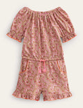 Printed Jersey Playsuit-Pink Blossom Paisley