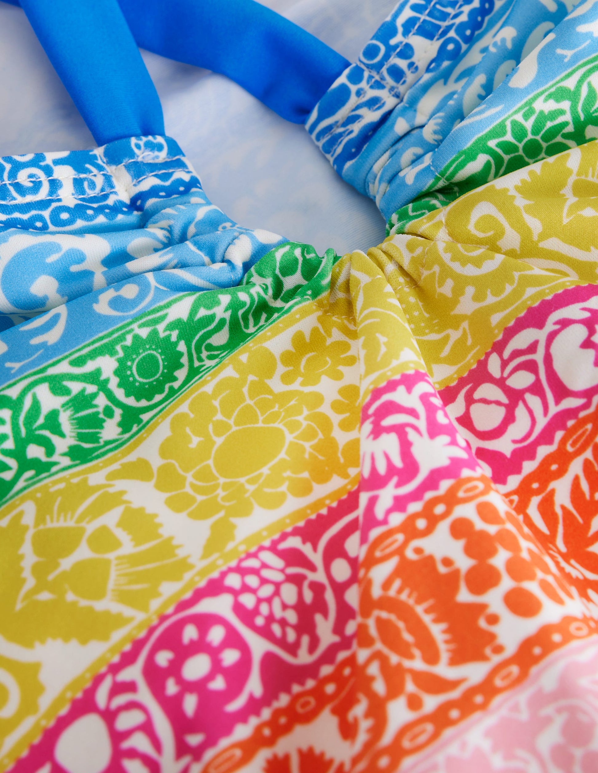 Maillot de bain échancré dans le dos-Ivoire, rayé papier-peint multi-3