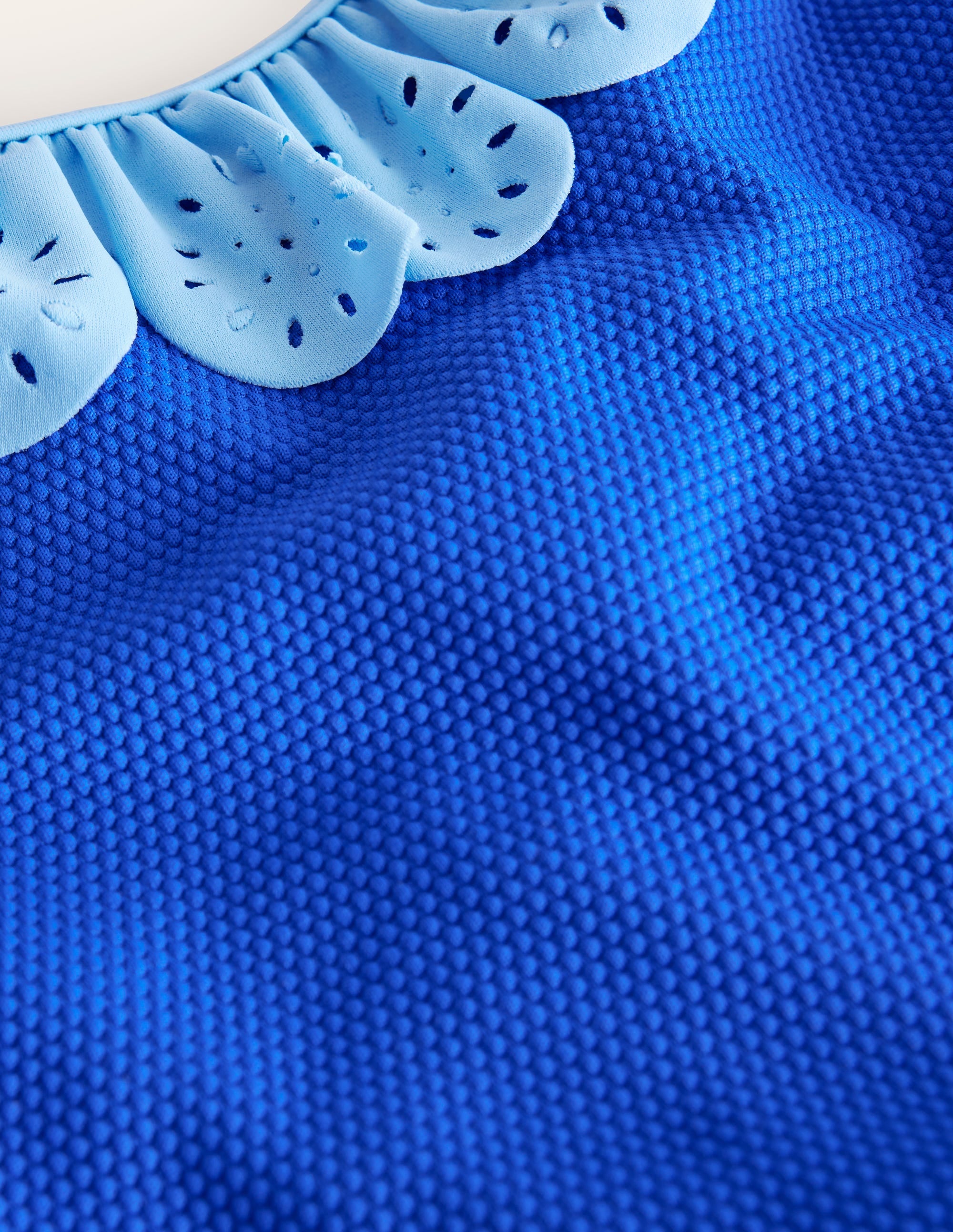 Maillot de bain volanté à broderie anglaise-Cobalt - Image 3