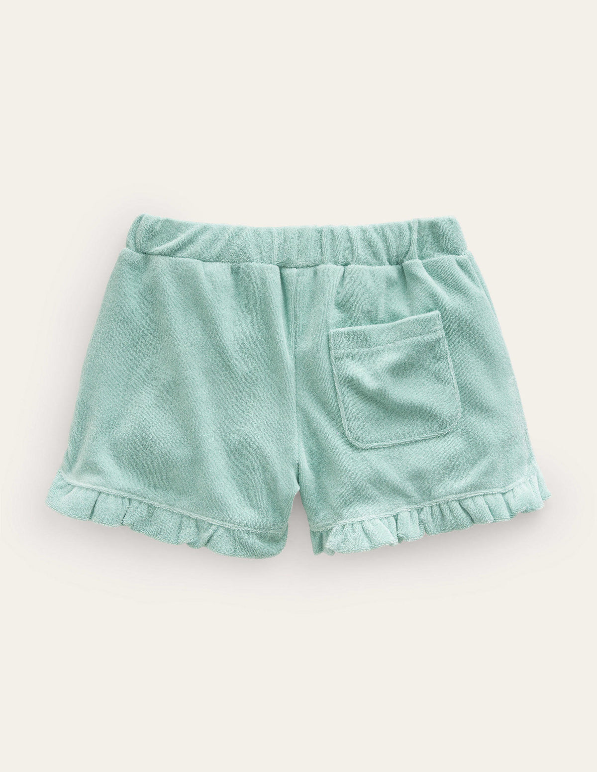 Frottee-Shorts mit Rüschensaum-Ozeangrün - Image 2
