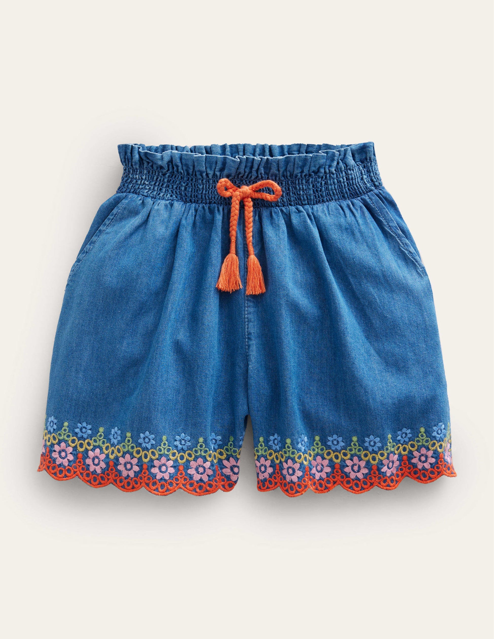 Embroidered Culotte-Embroidered Denim-1