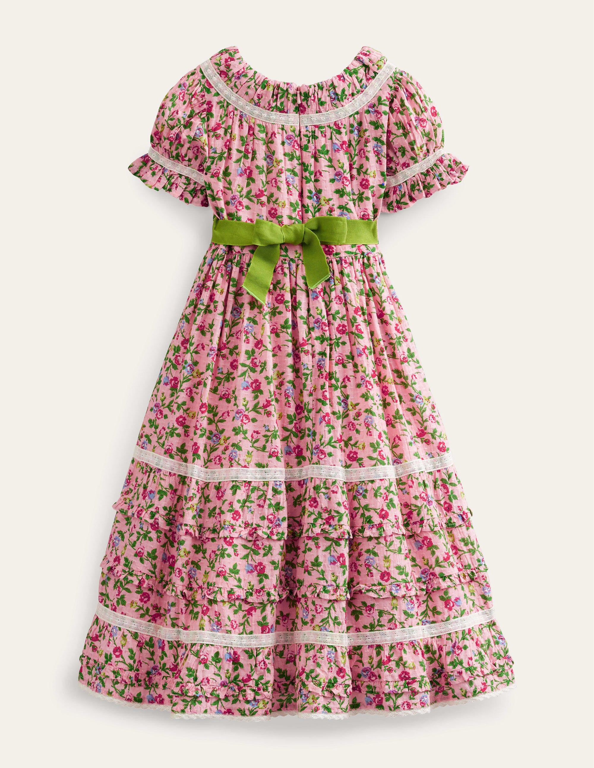 Robe de fête imprimée avec dentelle-Rose grimpante - Image 2