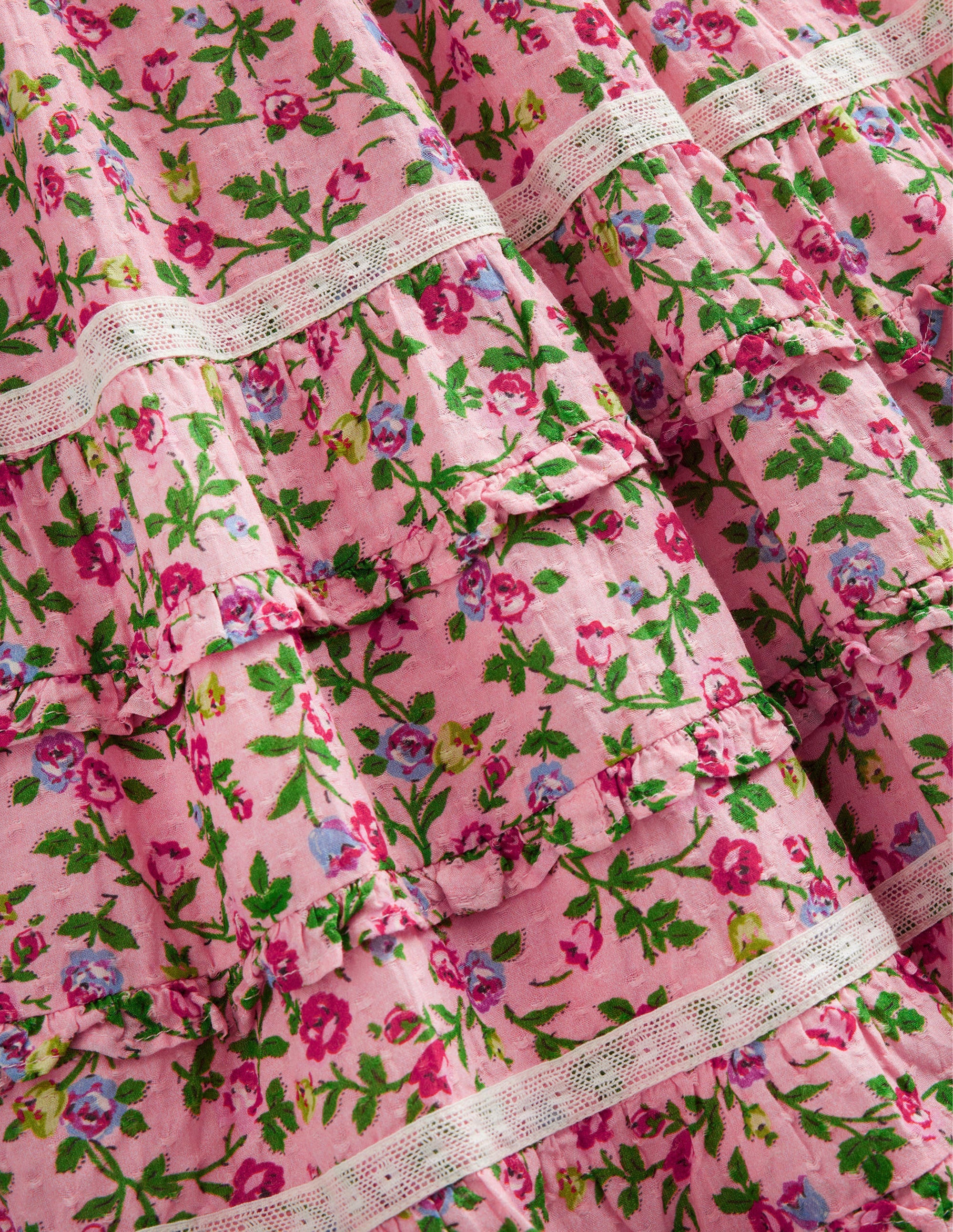 Robe de fête imprimée avec dentelle-Rose grimpante - Image 3