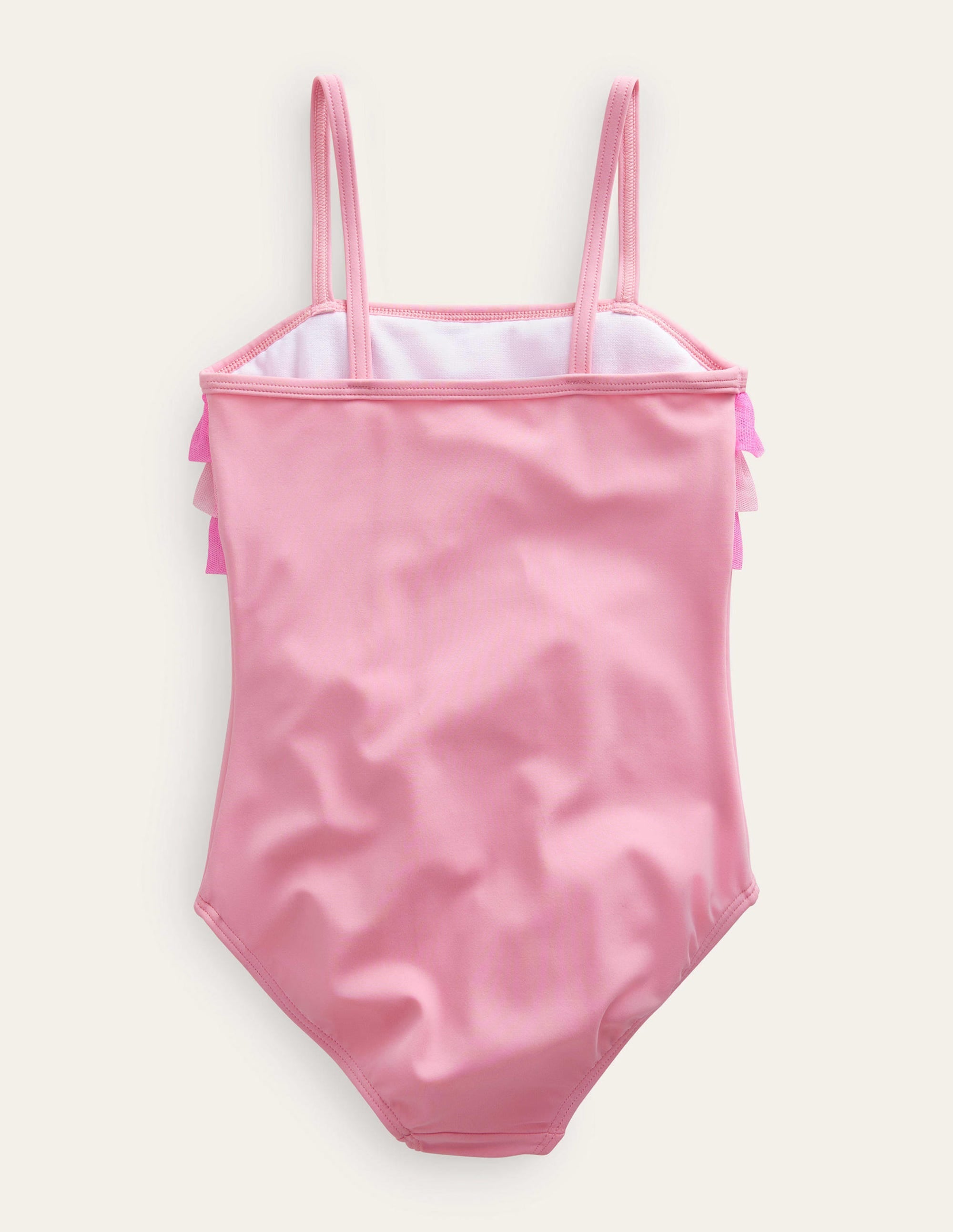 Maillot de bain volanté en tulle-Rose fluo - Image 2