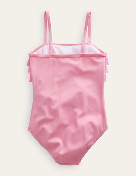 Tulle Frill Swimsuit-Neon Pink
