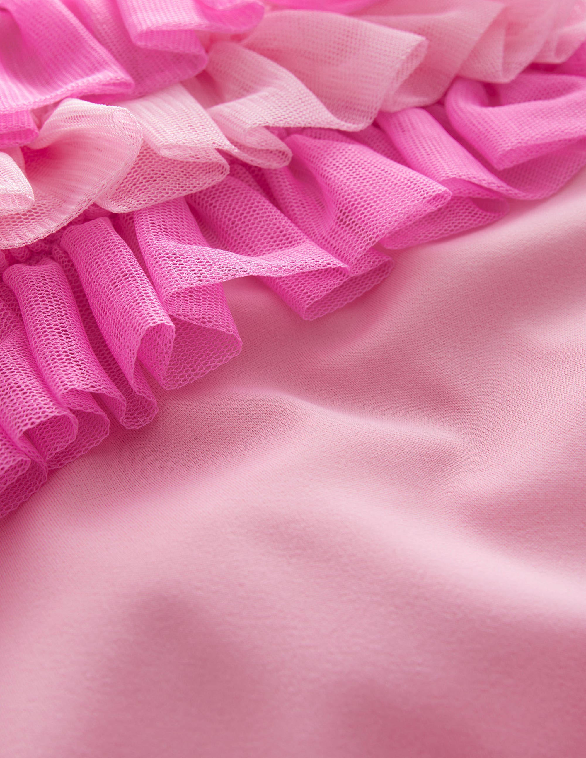 Maillot de bain volanté en tulle-Rose fluo - Image 3