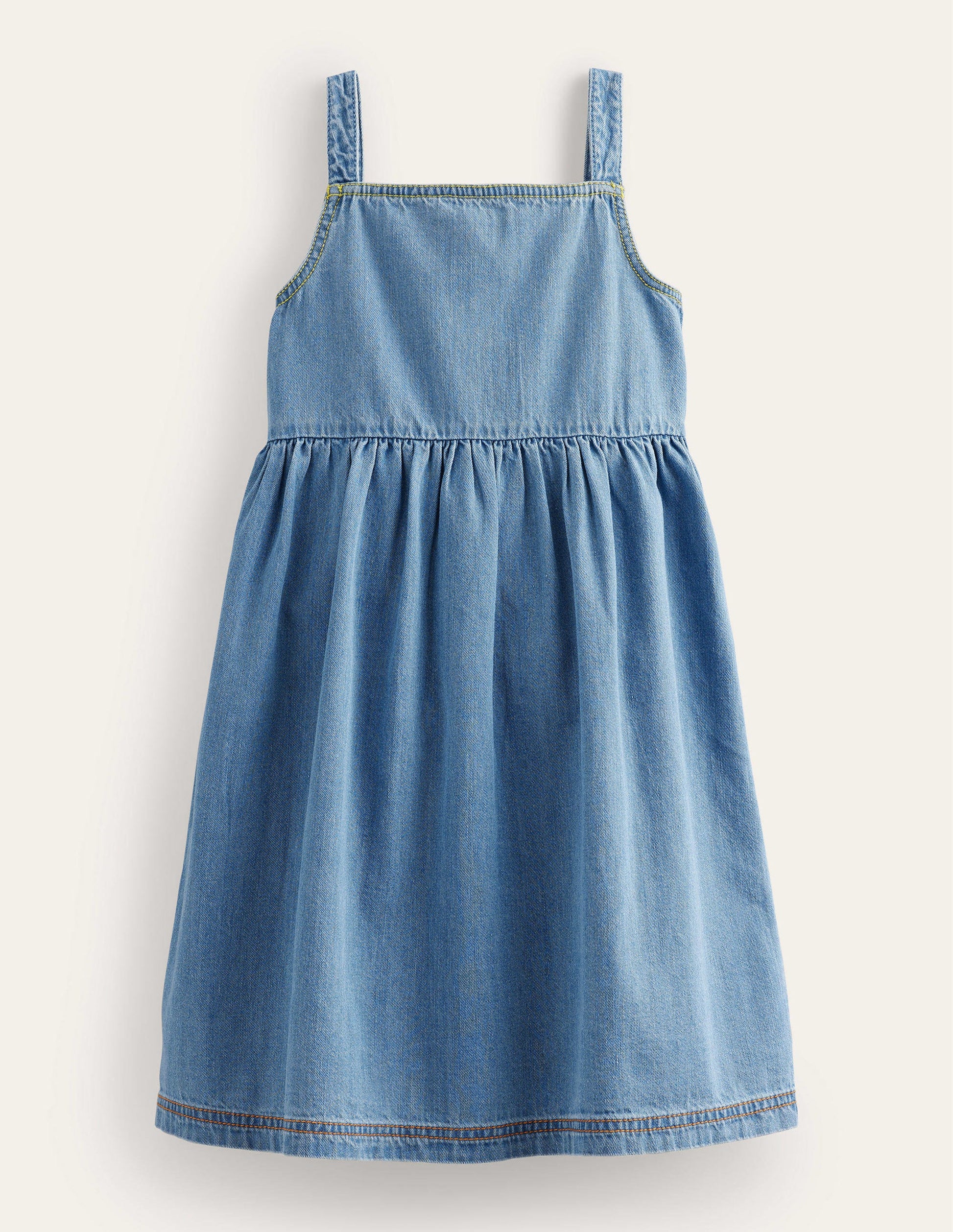 Schürzenkleid mit Knopfleiste-Helles Vintageblau-2