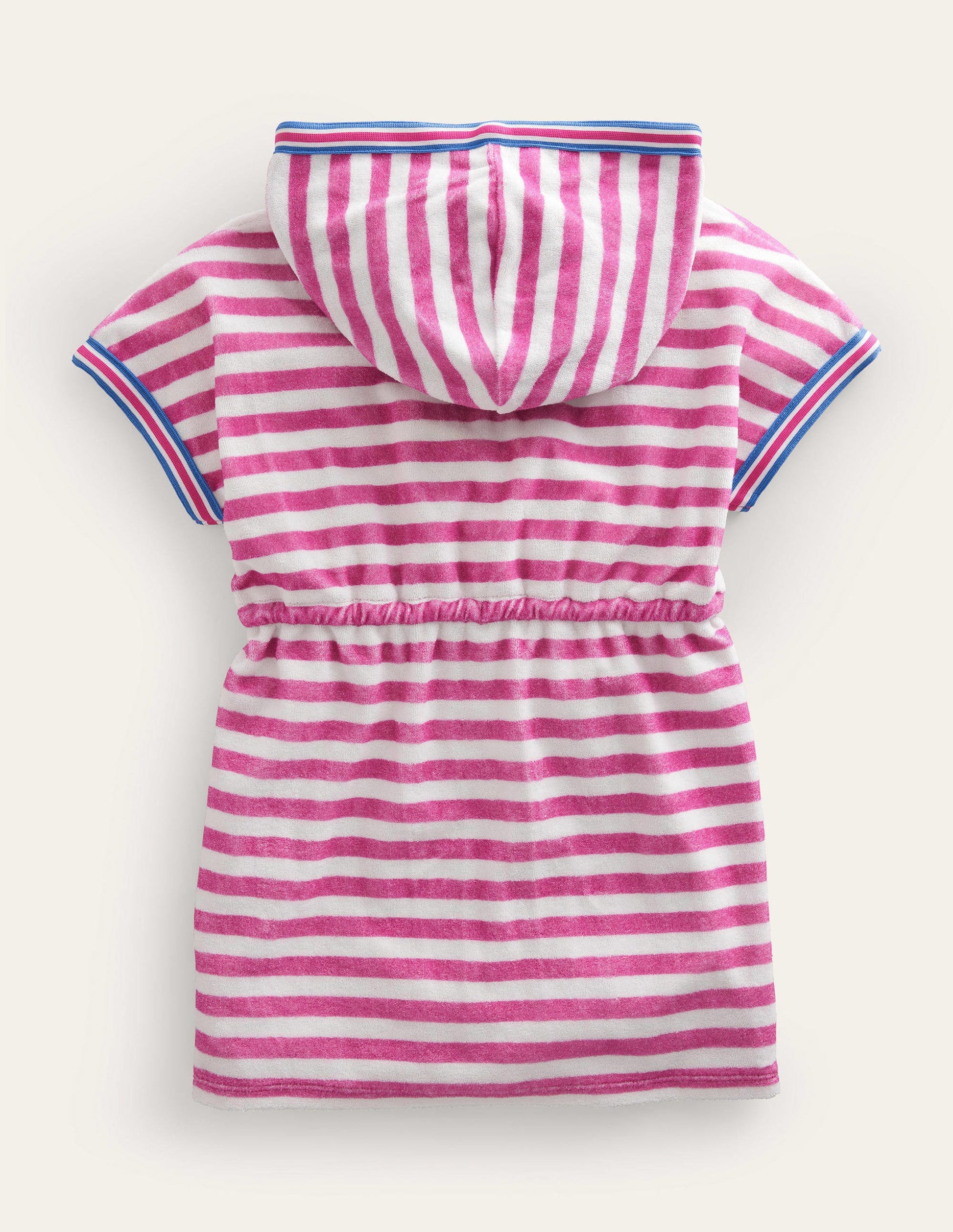 Frottee-Kleid-Dunkelpink/Naturweiß-2