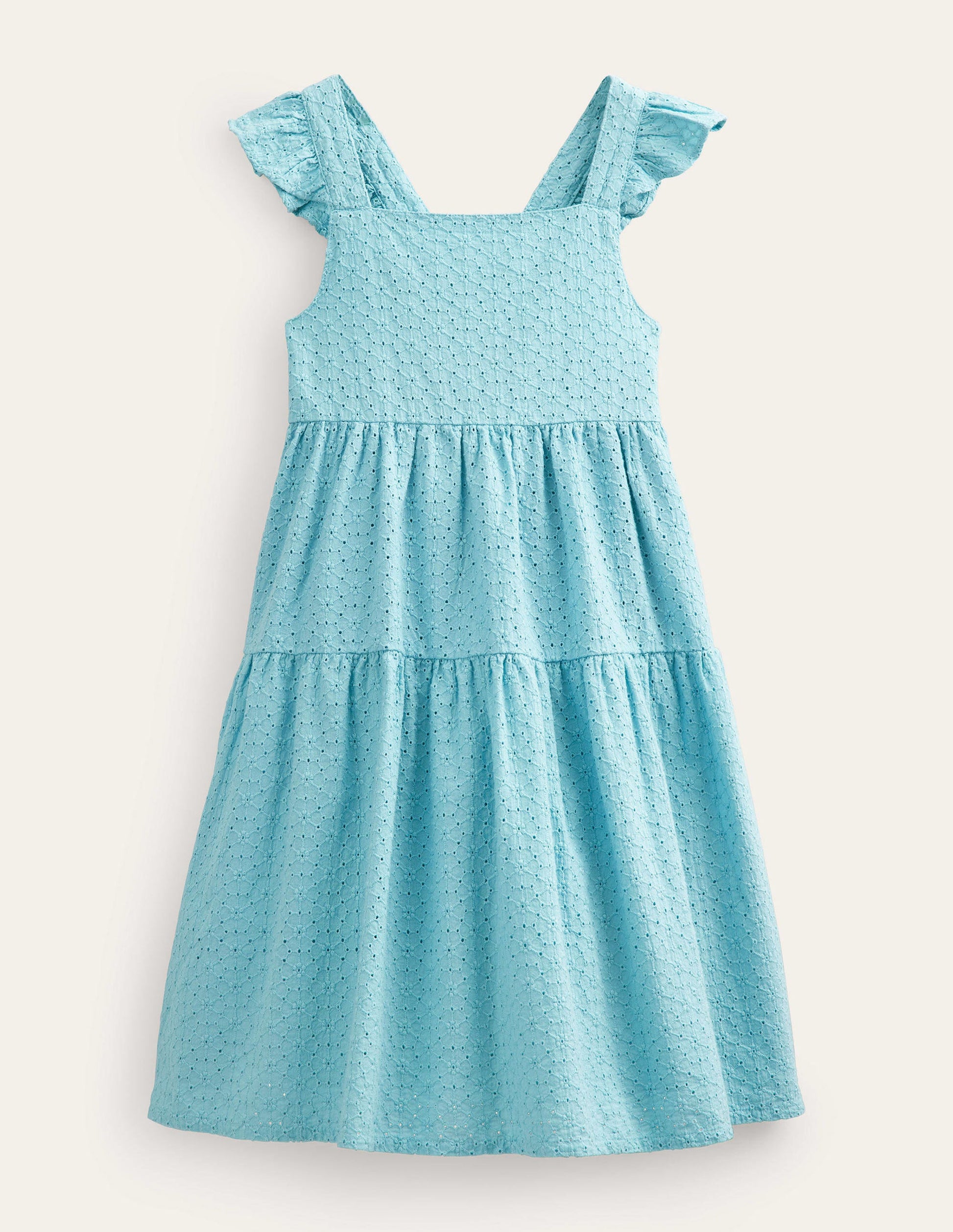 All Over Broderie Dress-Aqua Sea-1