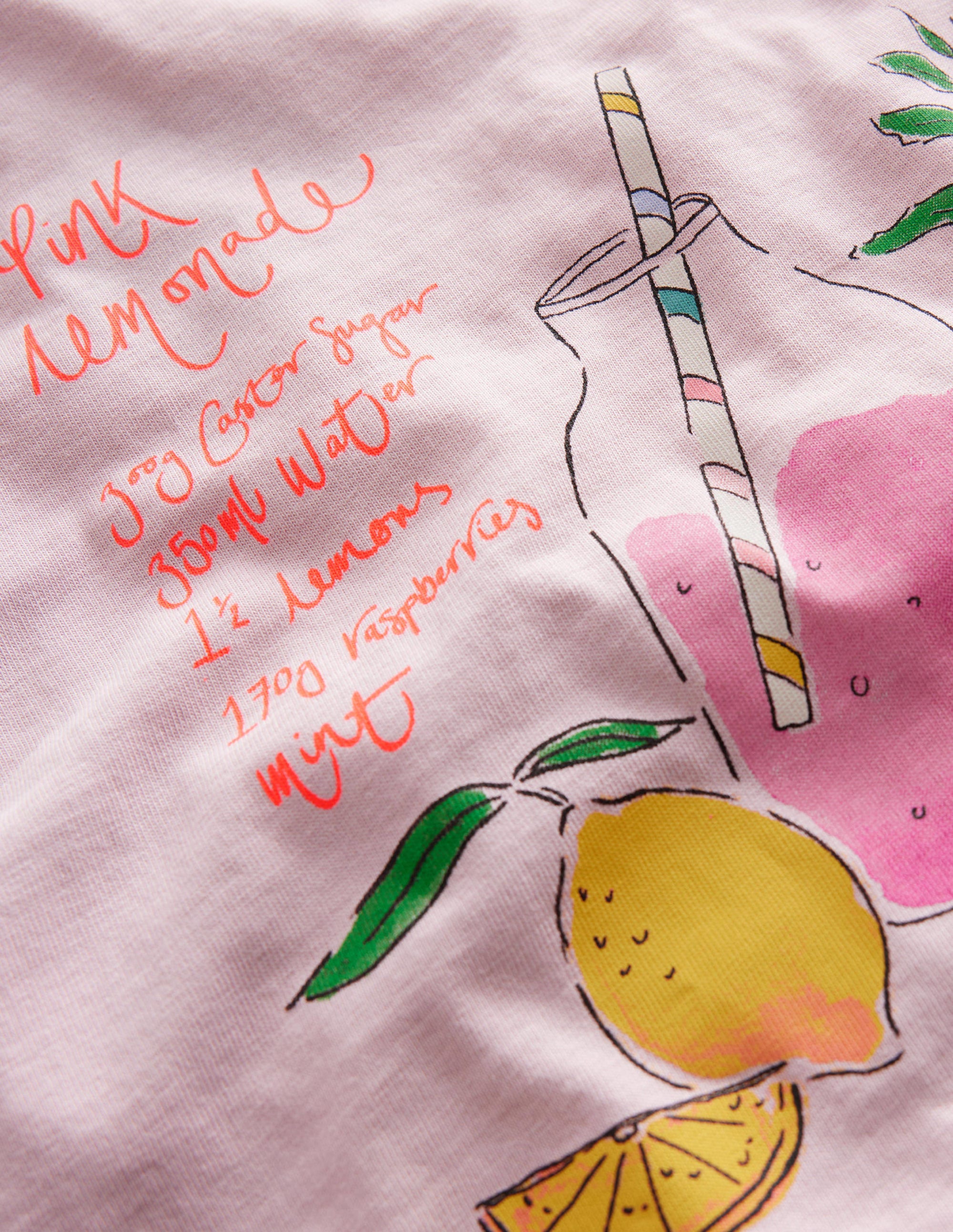 T-Shirt mit gemaltem Motiv-Französisches Rosa, Limonade - Image 3