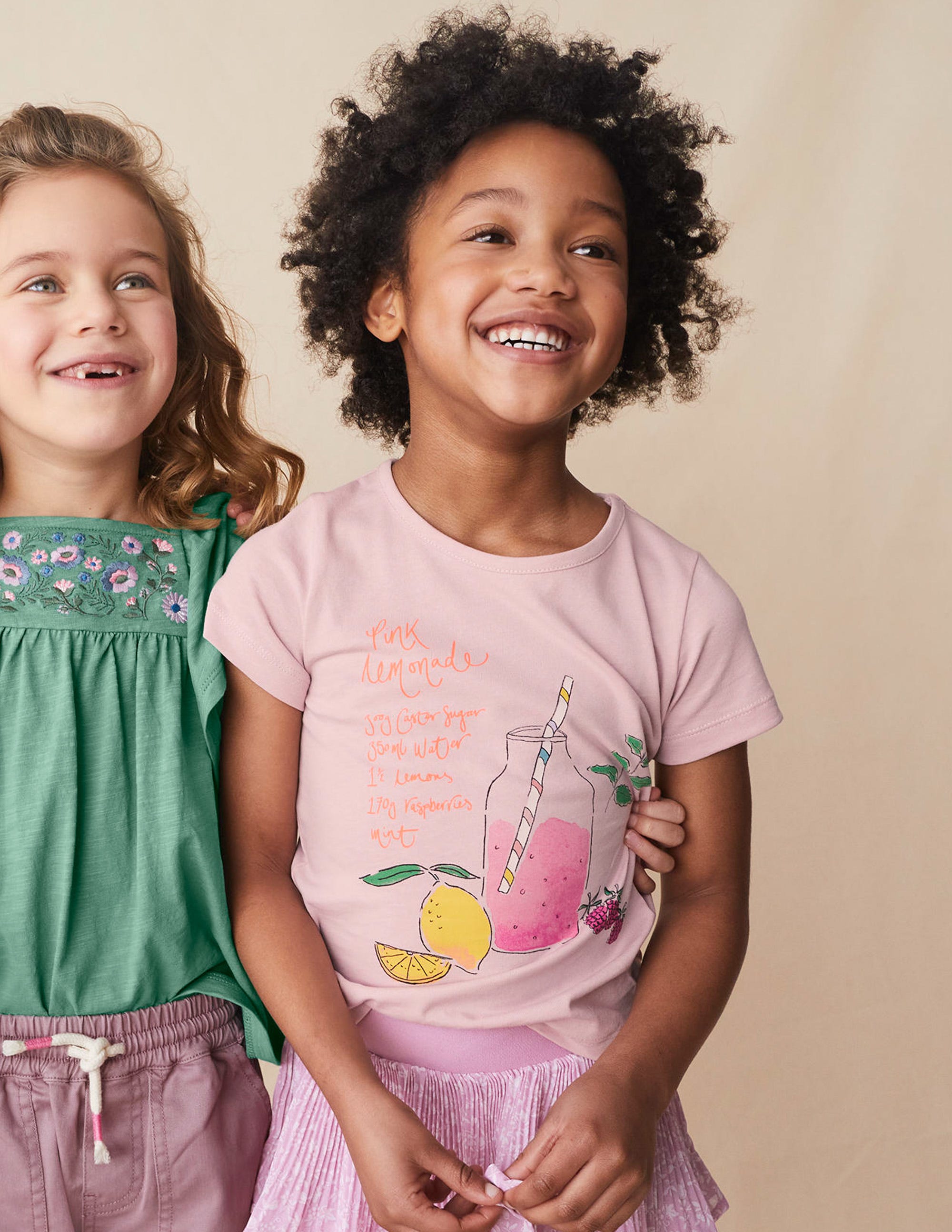 T-Shirt mit gemaltem Motiv-Französisches Rosa, Limonade - Image 4