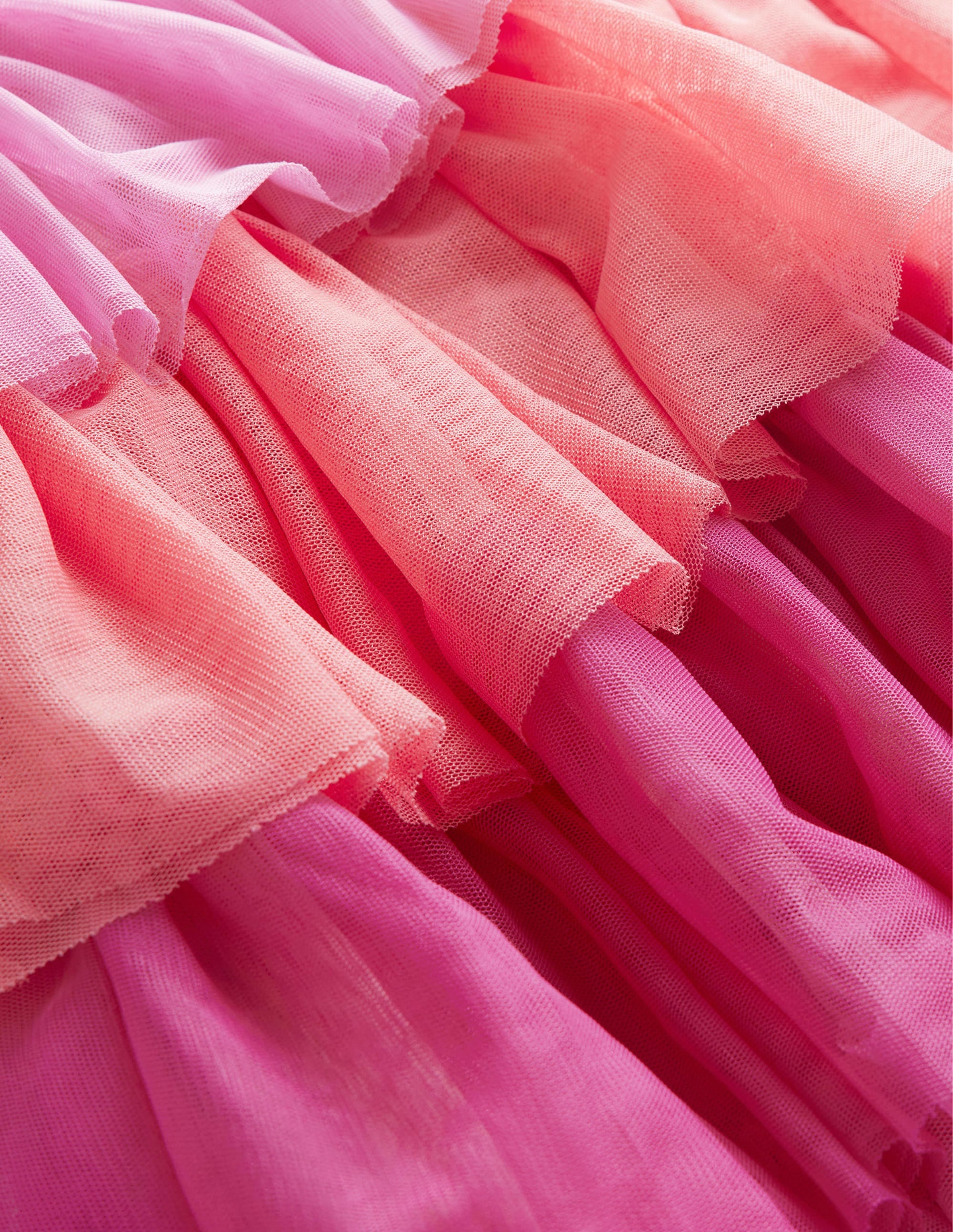 Motivkleid mit Tülllagen-Pfirsich, Flamingo - Image 3