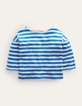 Boat Neck T-Shirt-Cabana Blue/Ivory