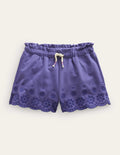 Short en jersey à œillets-Bleu tribord tendre