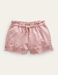 Jersey Eyelet Short-Almond Pink