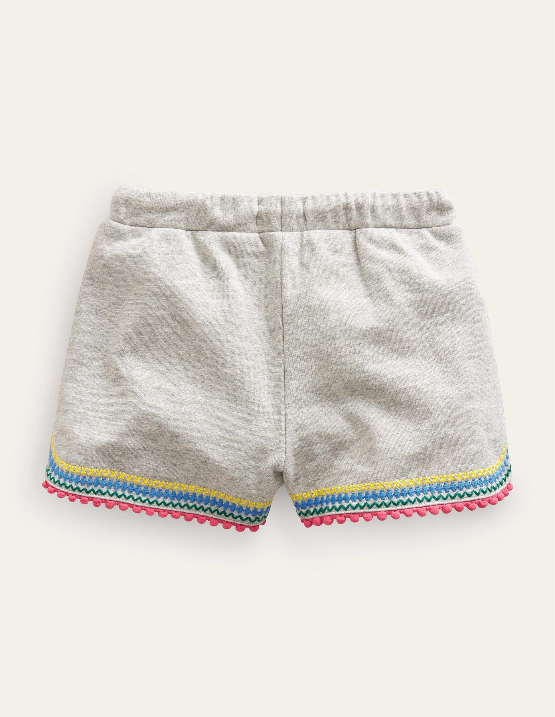 Short en jersey à pompons-Gris chiné-2