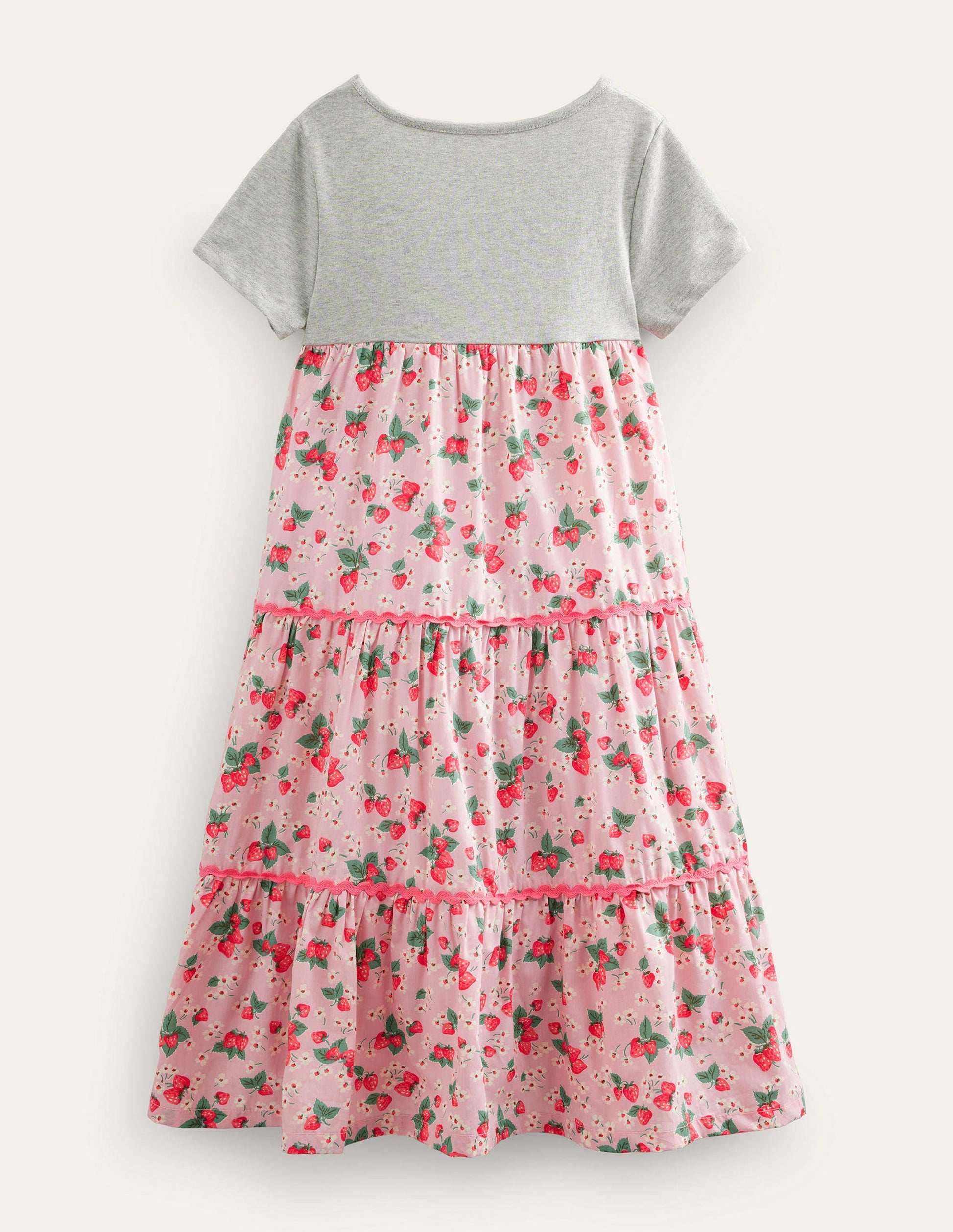 Maxikleid mit Motiv-Französisches Rosa, Erdbeeren-2