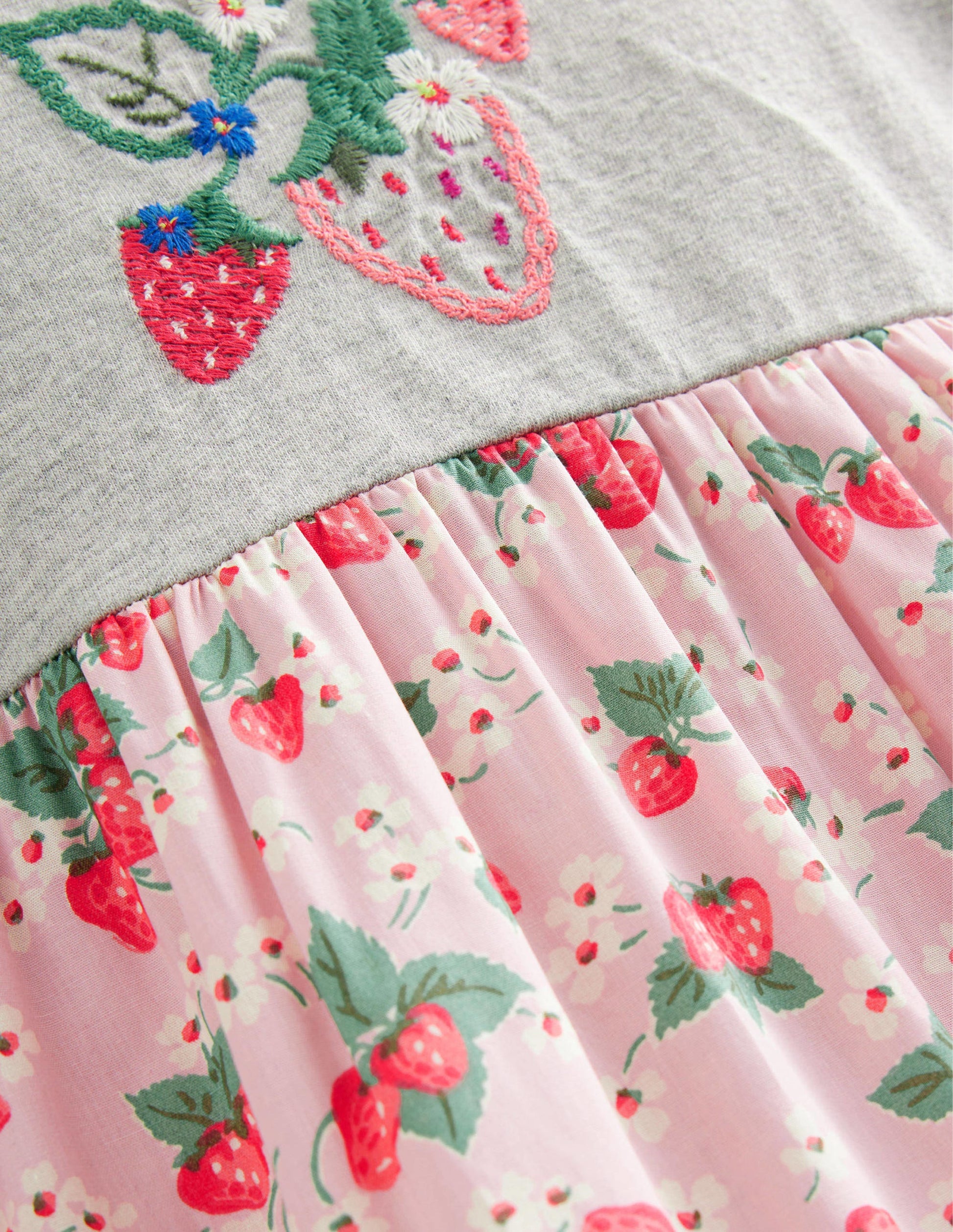 Maxikleid mit Motiv-Französisches Rosa, Erdbeeren-3