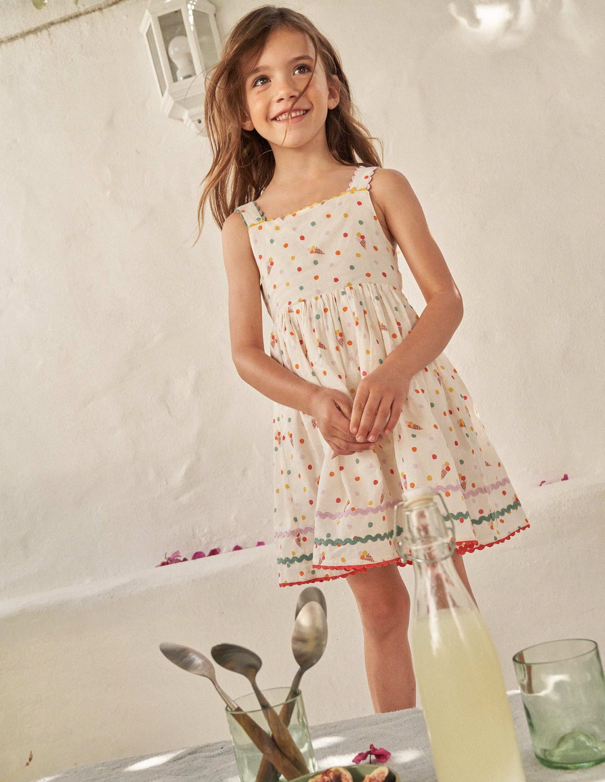 Kleid mit Rückenschleife-Vanille, Eiscreme-4