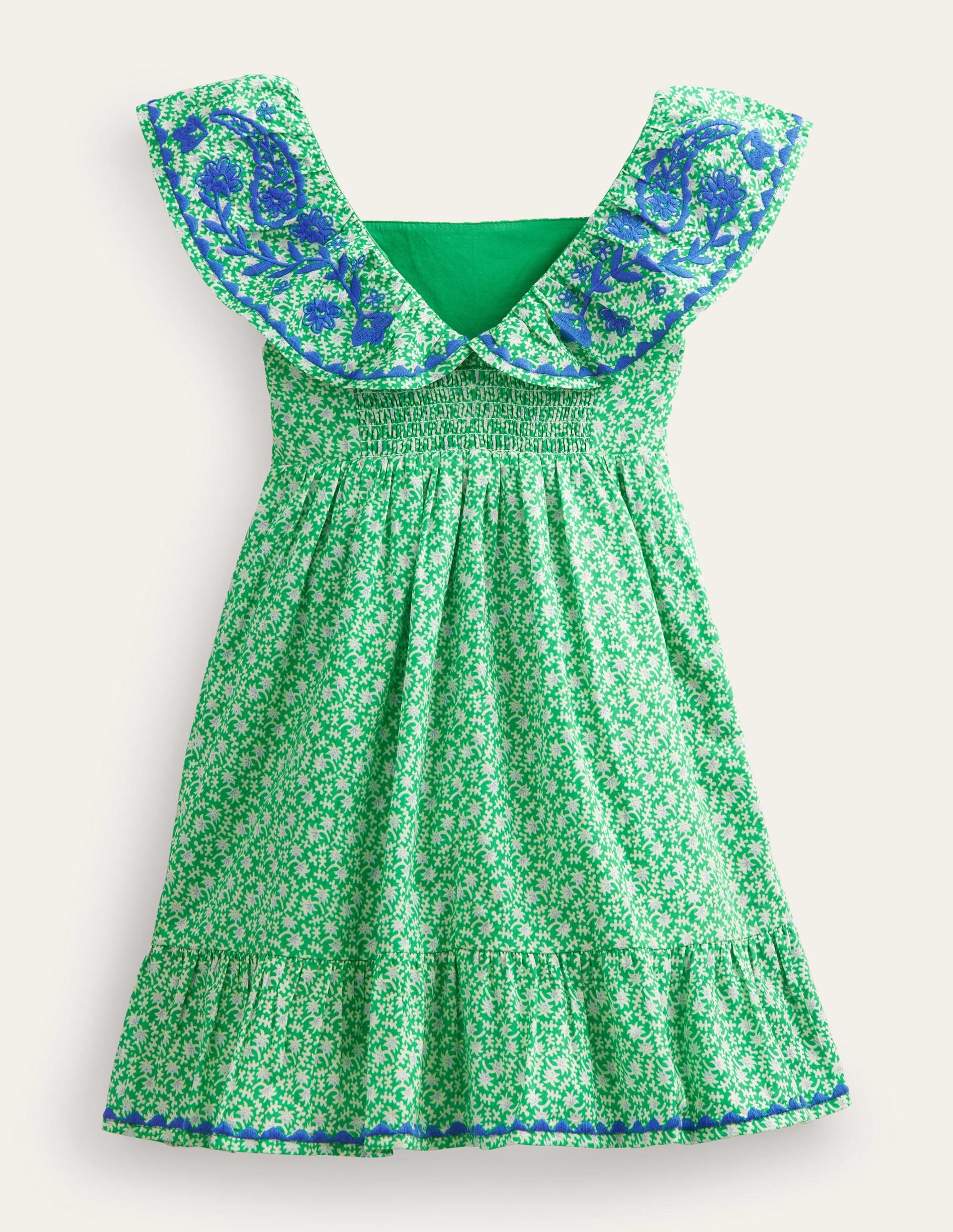 Robe chasuble brodée-Motif printanier vert vif - Image 2