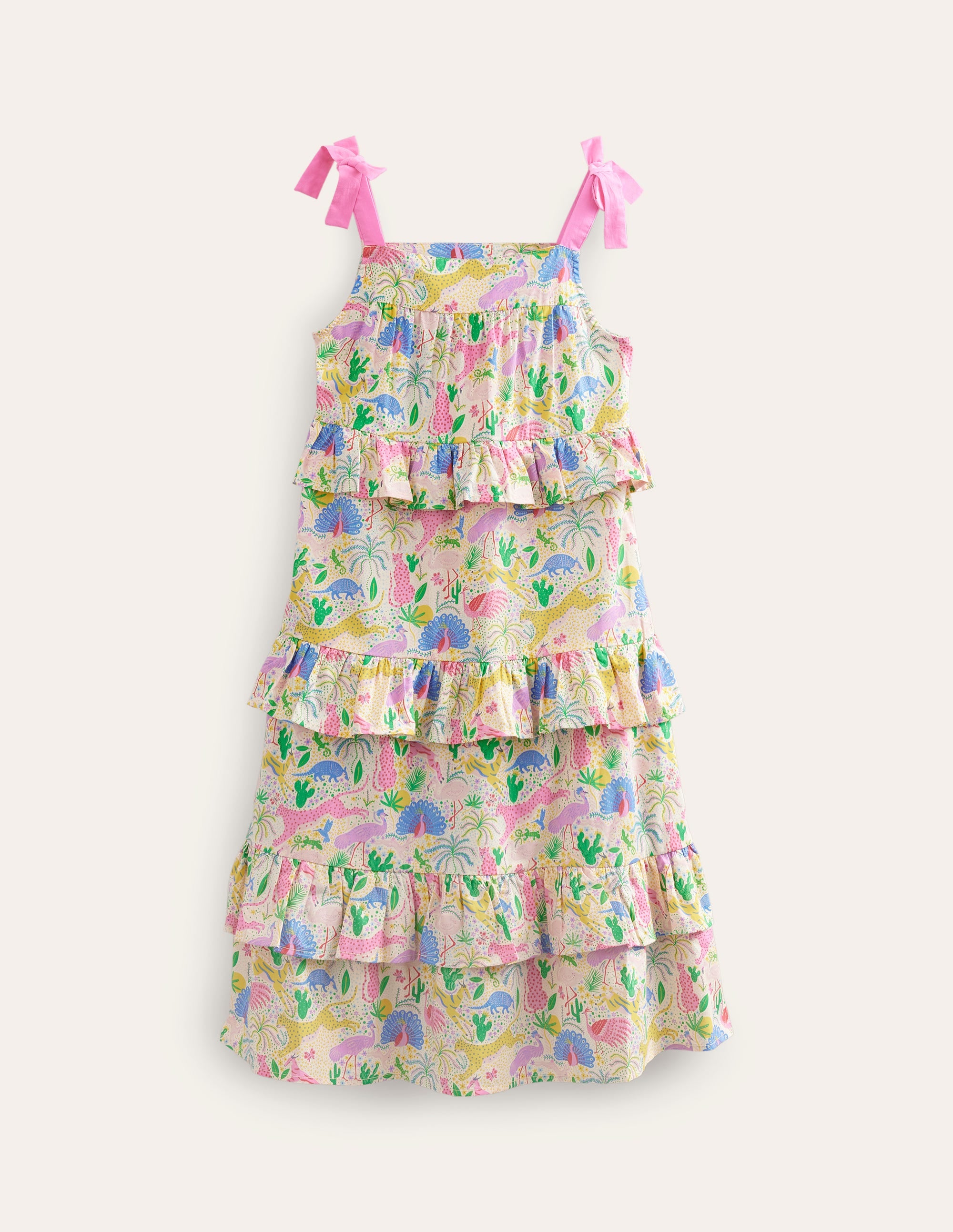 Gestuftes Maxikleid mit Rüschen-Bunt, Wüstenmotiv - Image 1