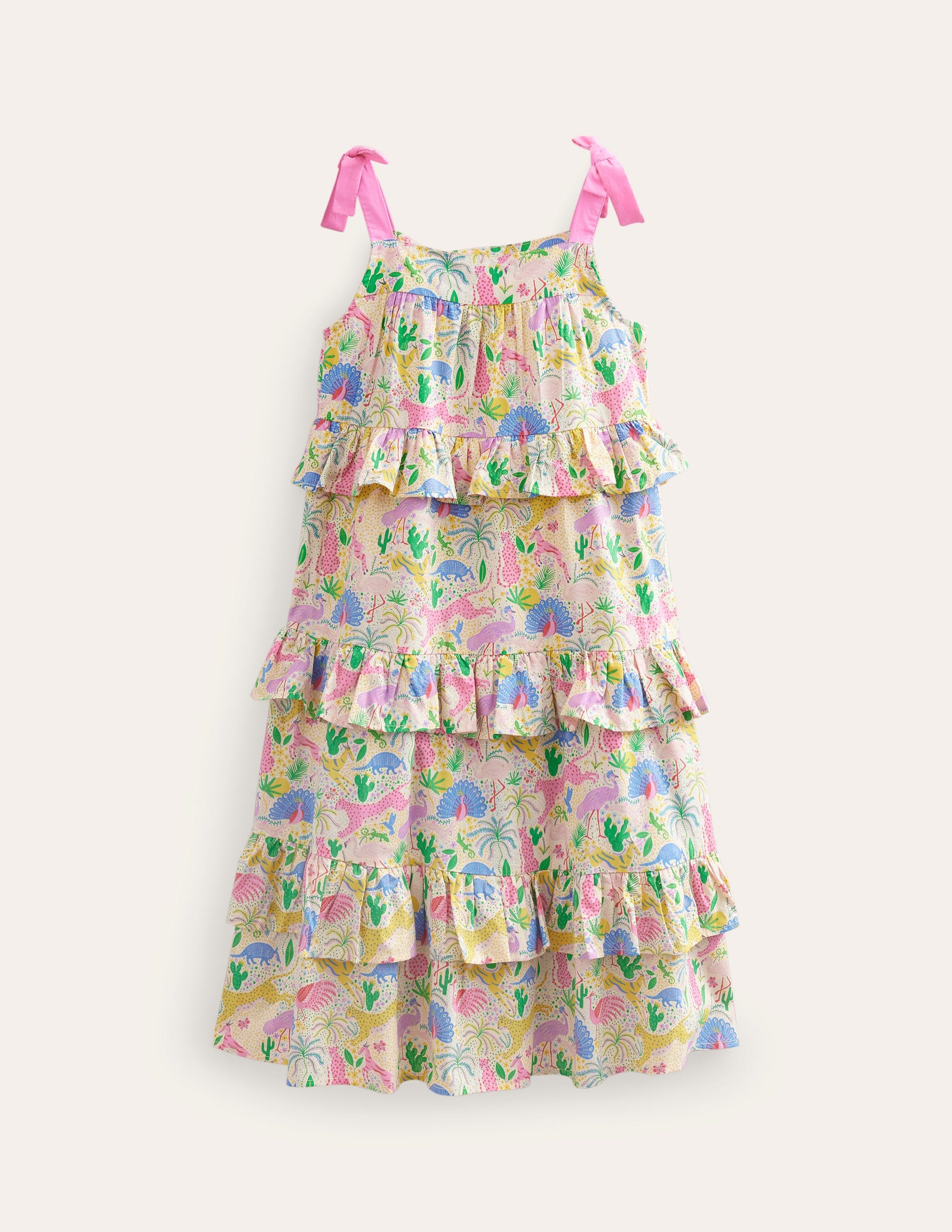 Gestuftes Maxikleid mit Rüschen-Bunt, Wüstenmotiv-2