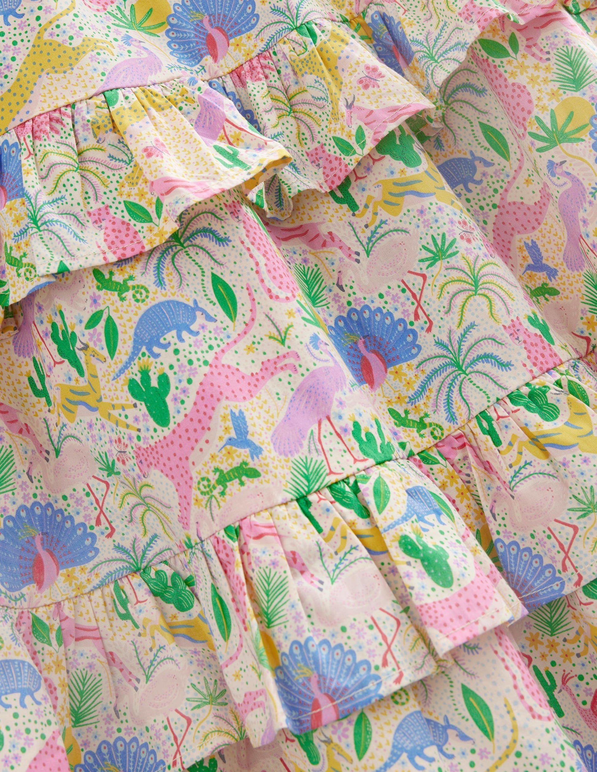 Gestuftes Maxikleid mit Rüschen-Bunt, Wüstenmotiv-3