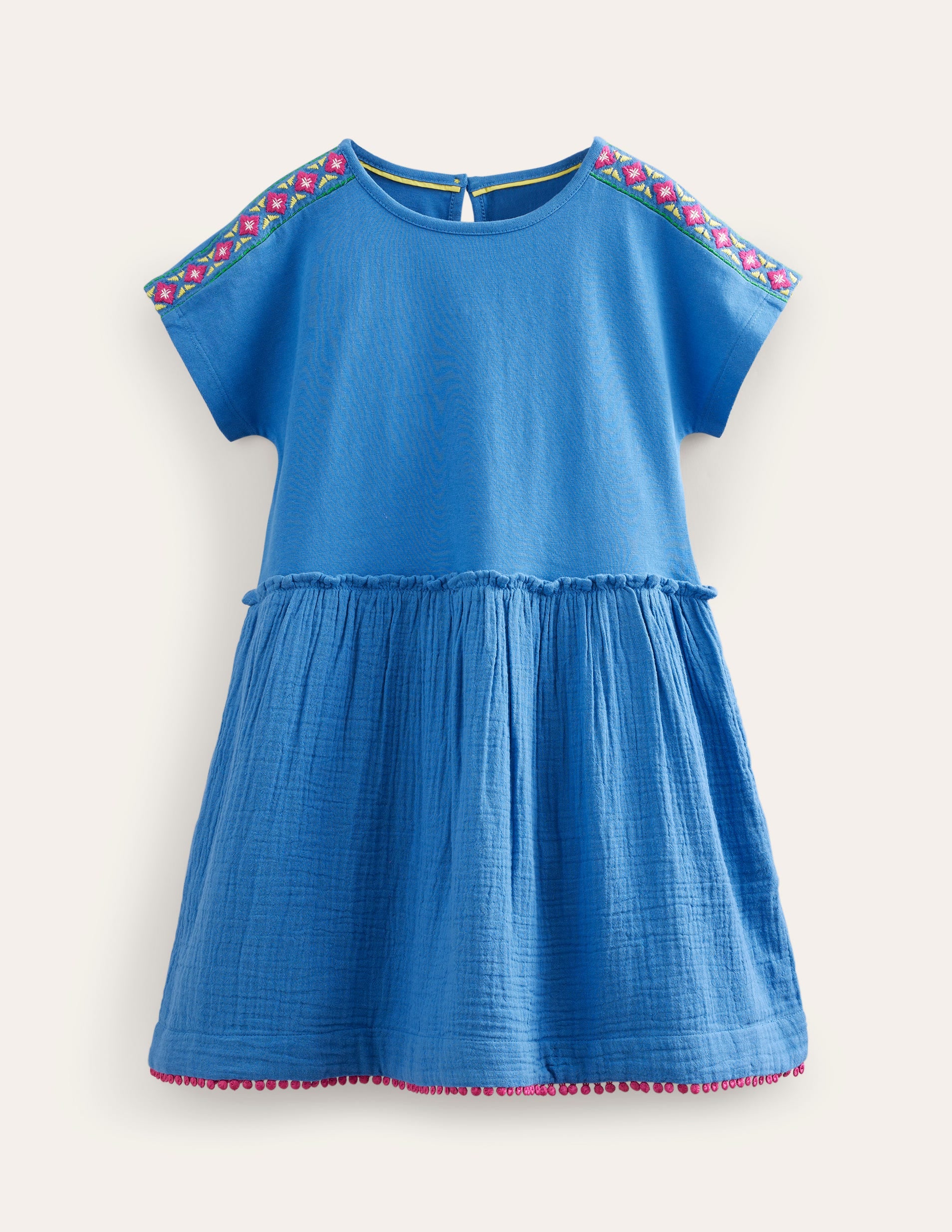 Robe tissée texturée-Bleu élisabéthain - Image 1