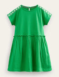 Robe tissée texturée-Vert vif