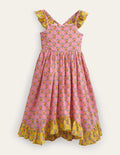 Kleid mit Zipfelsaum-Azalee, Filigrane Blümchen