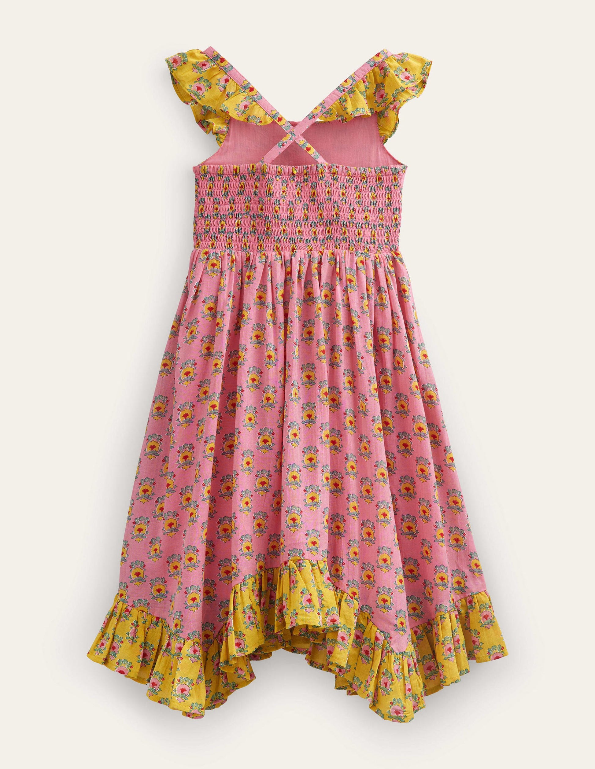 Kleid mit Zipfelsaum-Azalee, Filigrane Blümchen-2